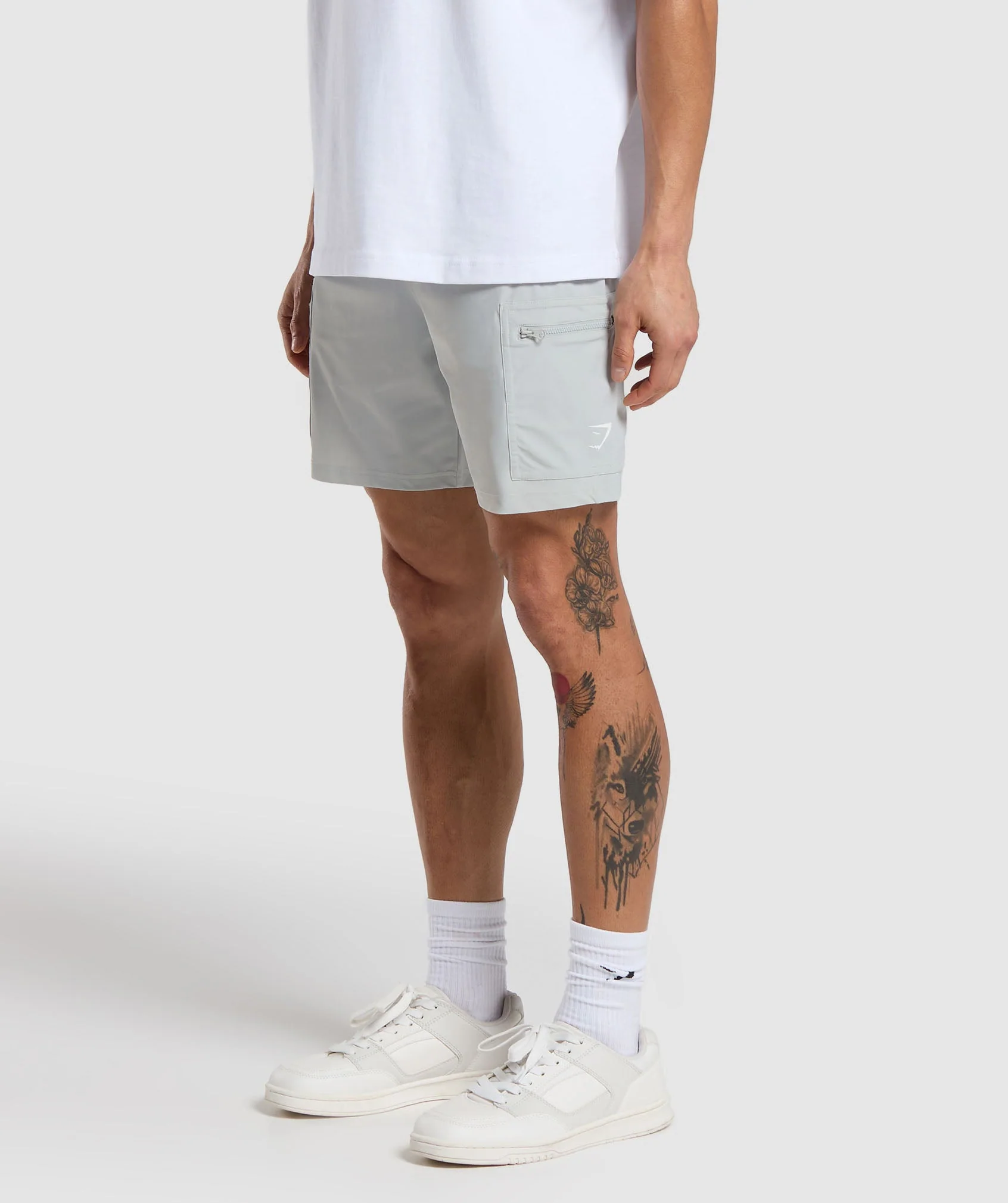 Gymshark Rest Day 6 Cargo Shorts - Light Grey