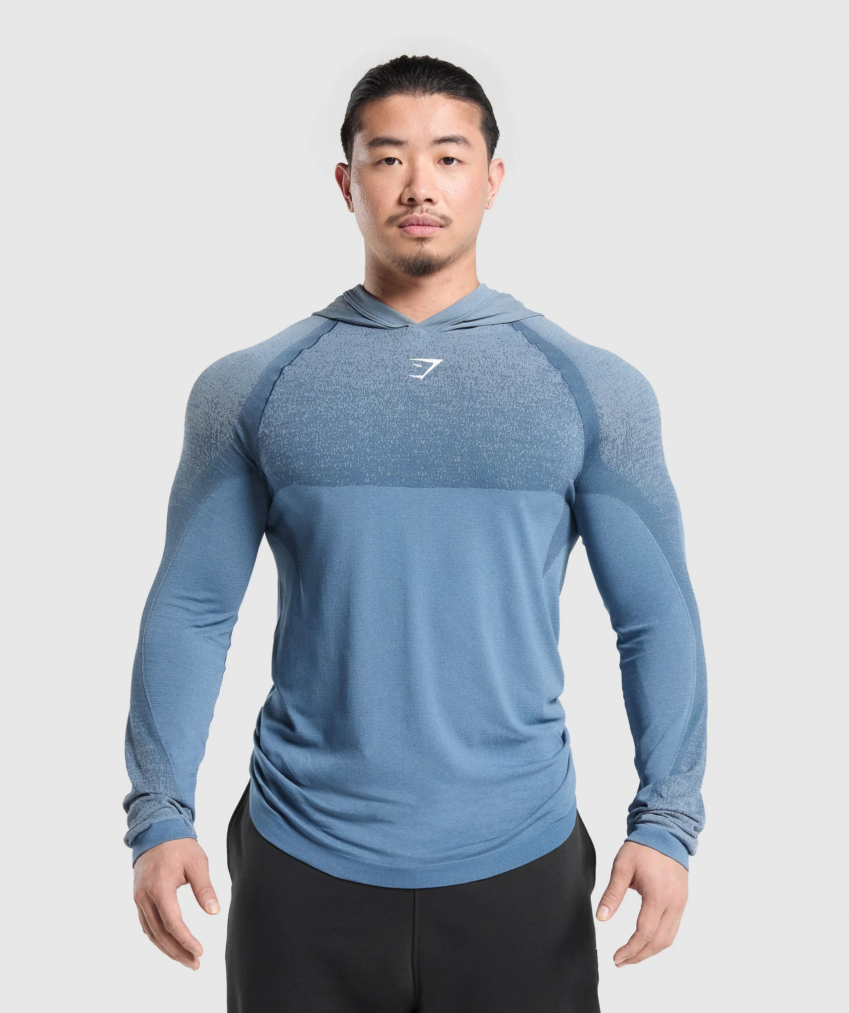 Gymshark Shadow Seamless Hoodie - Faded Blue
