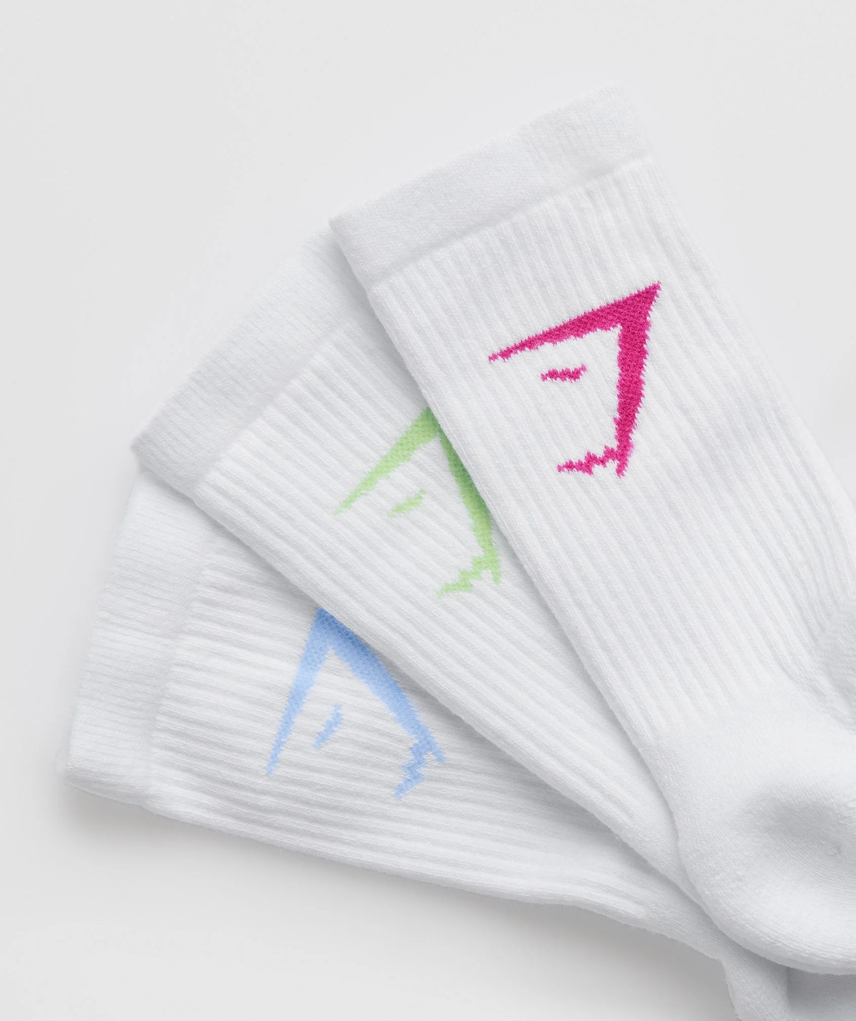 Gymshark Crew Colour Socks 3pk - White