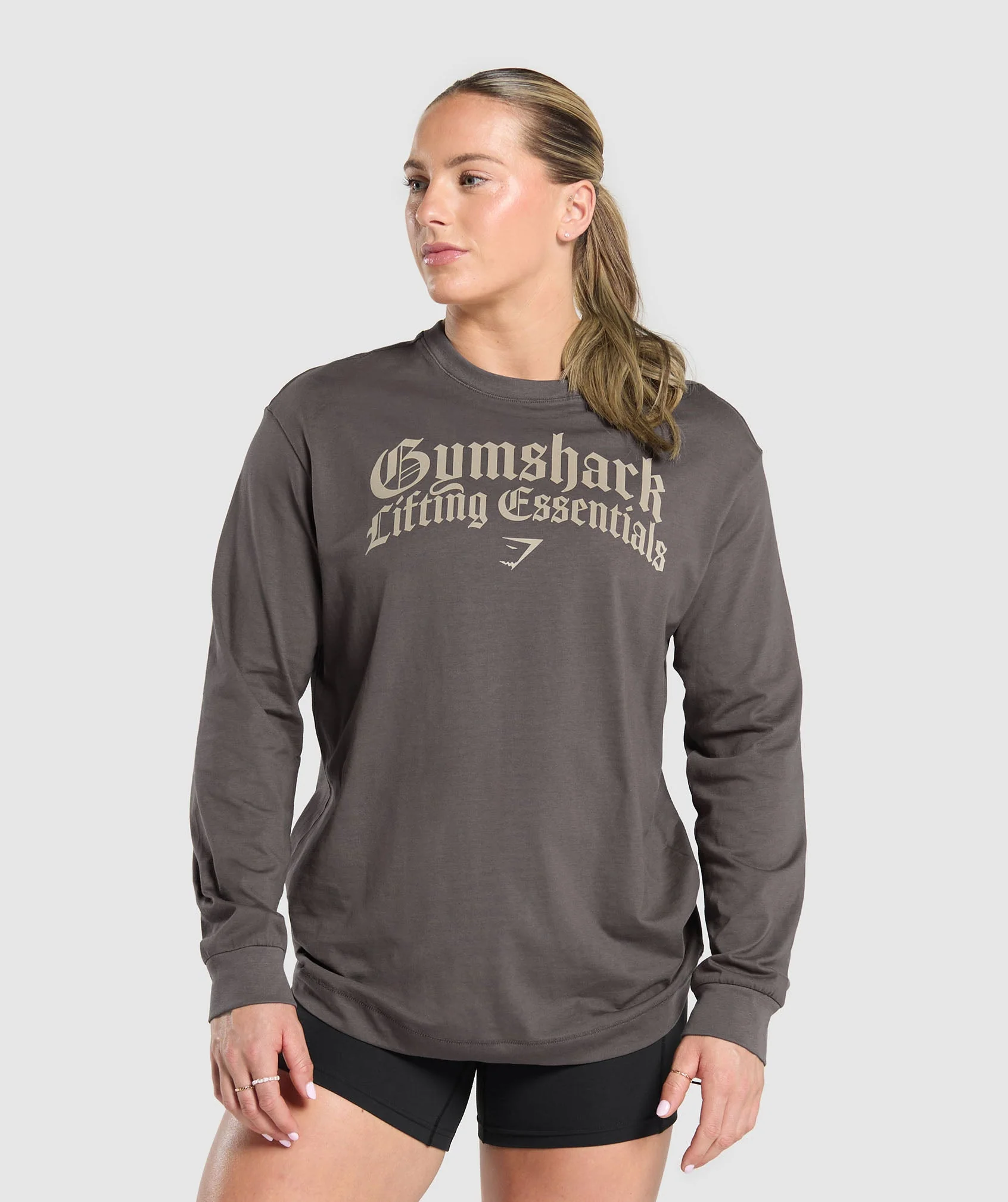 Gymshark Lifting Essentials Long Sleeve Top - Greyed Purple