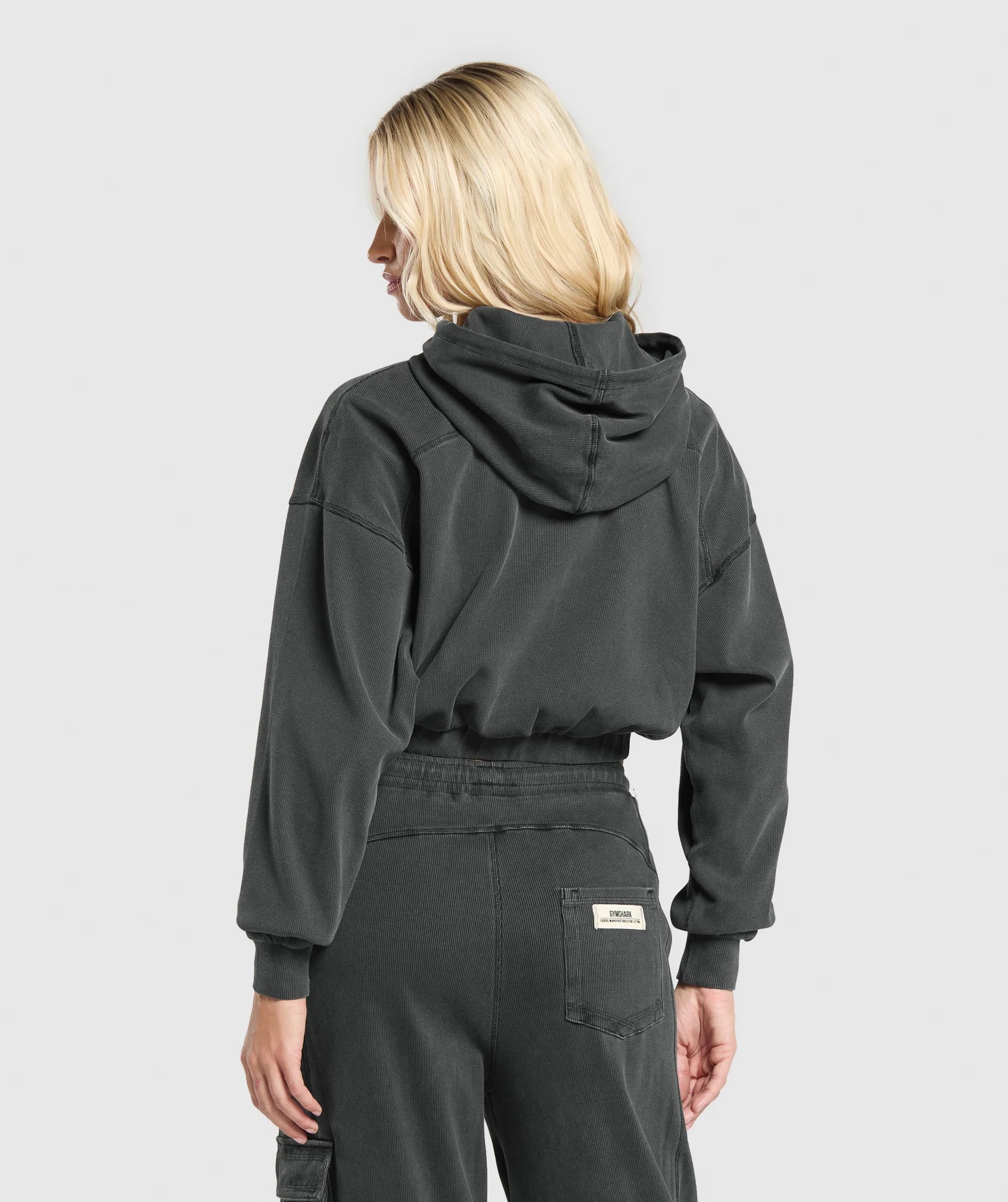Gymshark Rest Day Ribbed Hoodie - Asphalt Grey