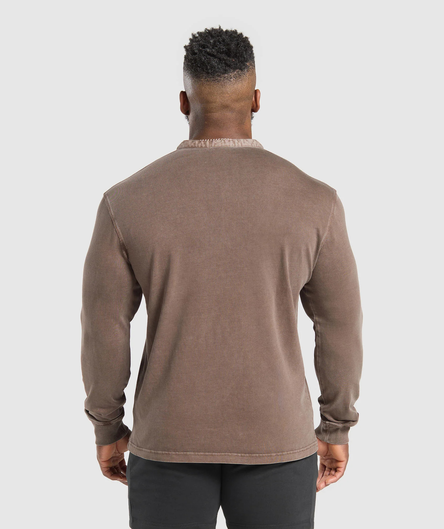 Gymshark Heavyweight Woven Collar Henley - Soft Brown