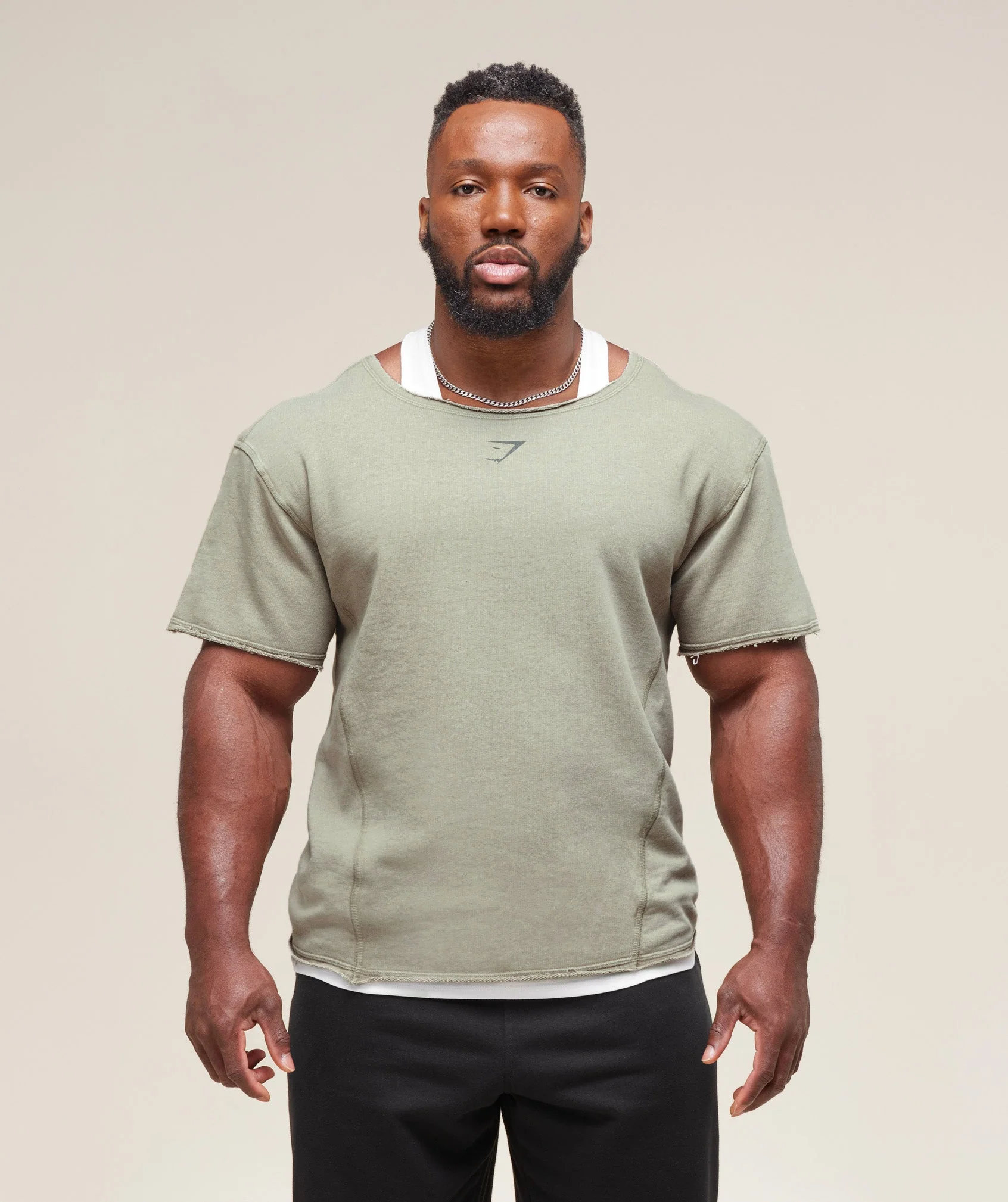 Gymshark Heritage Washed Rag Top - Stone Grey