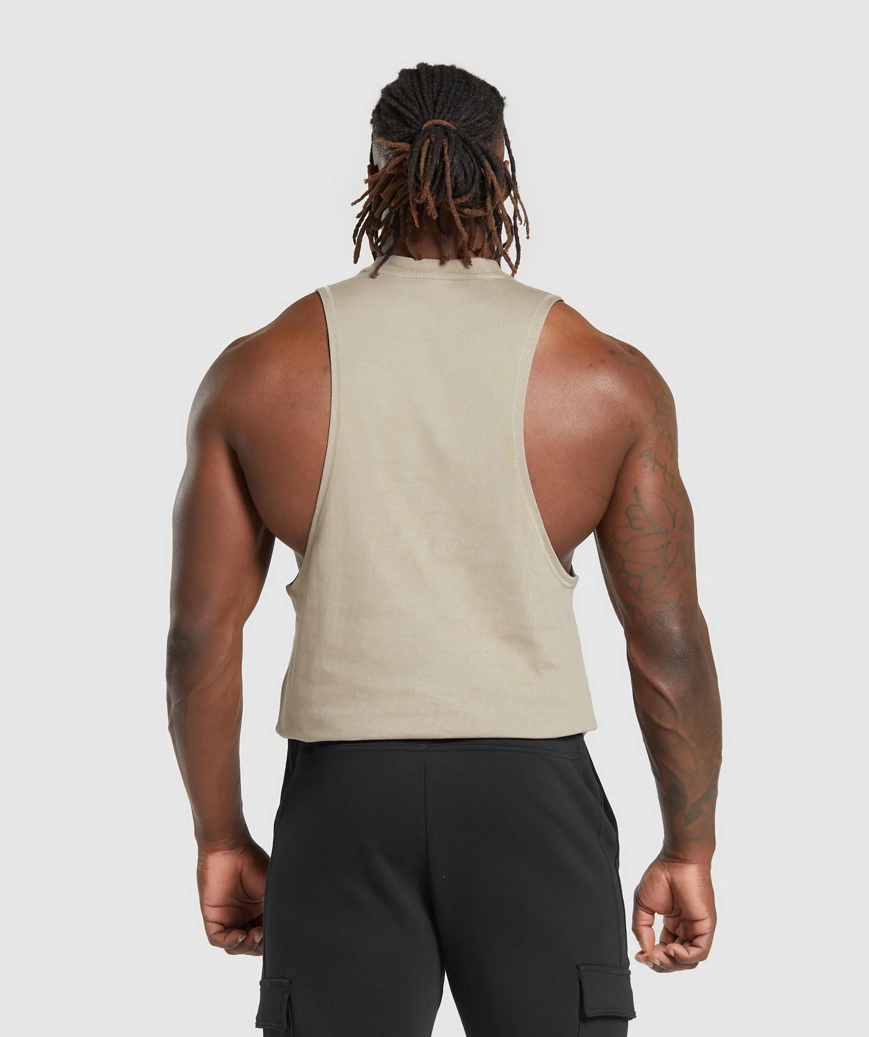 Gymshark Premium Lifting Drop Arm Tank - Sand Brown