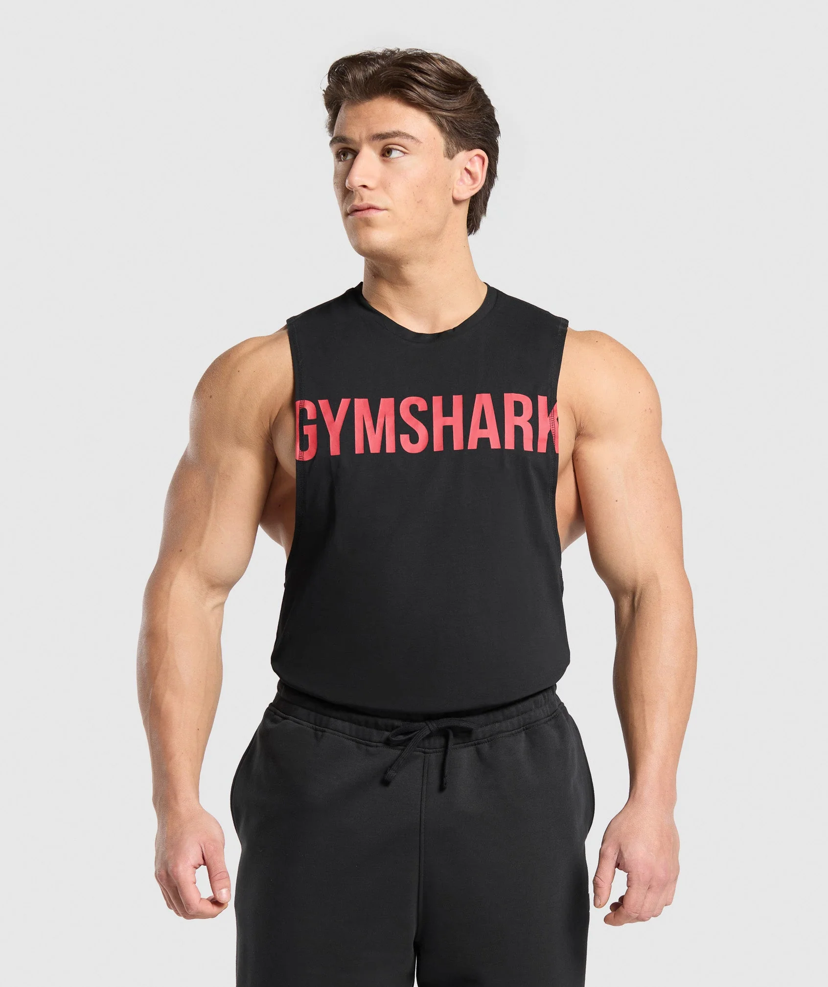 Gymshark Prime Drop Arm Tank - Black/Vivid Red
