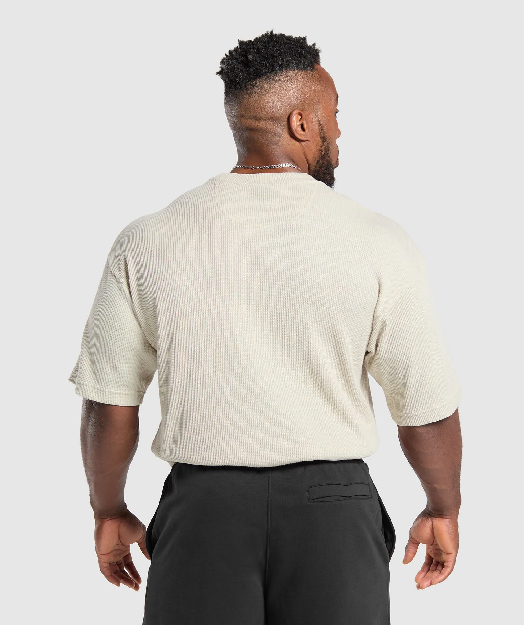 Gymshark Waffle Oversized T-Shirt - Pebble Grey
