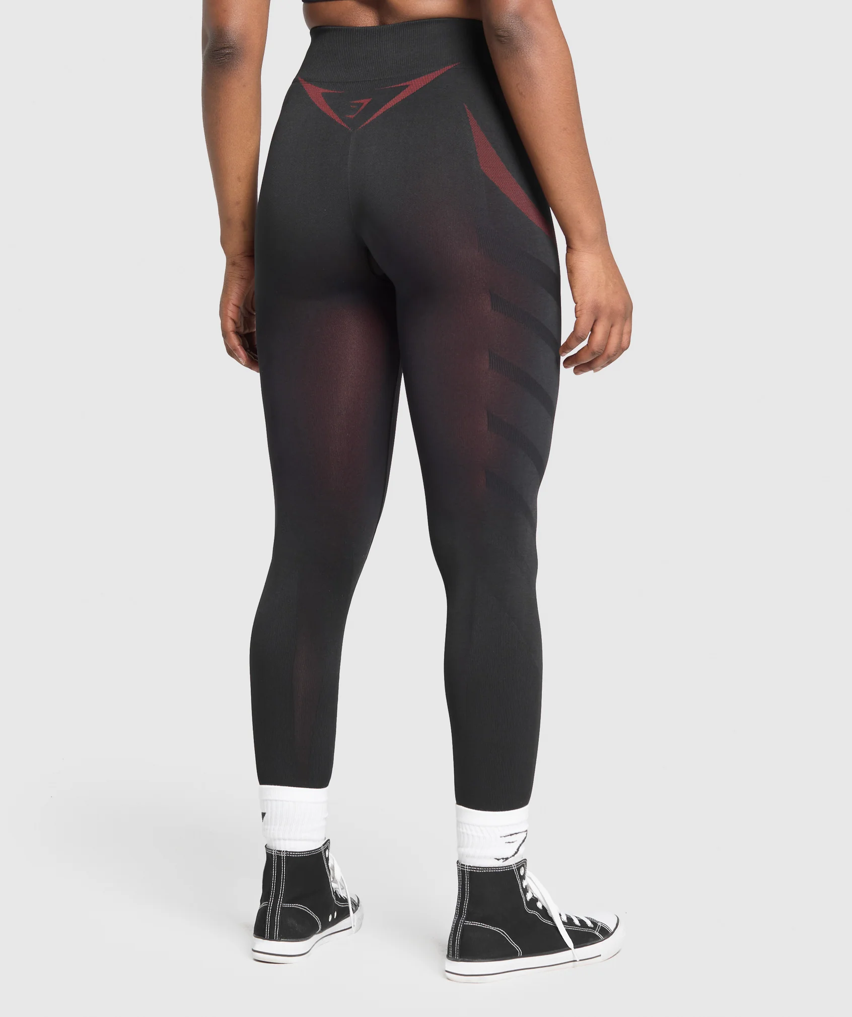 Gymshark Apex Lift Seamless Leggings - Black/Reps Red