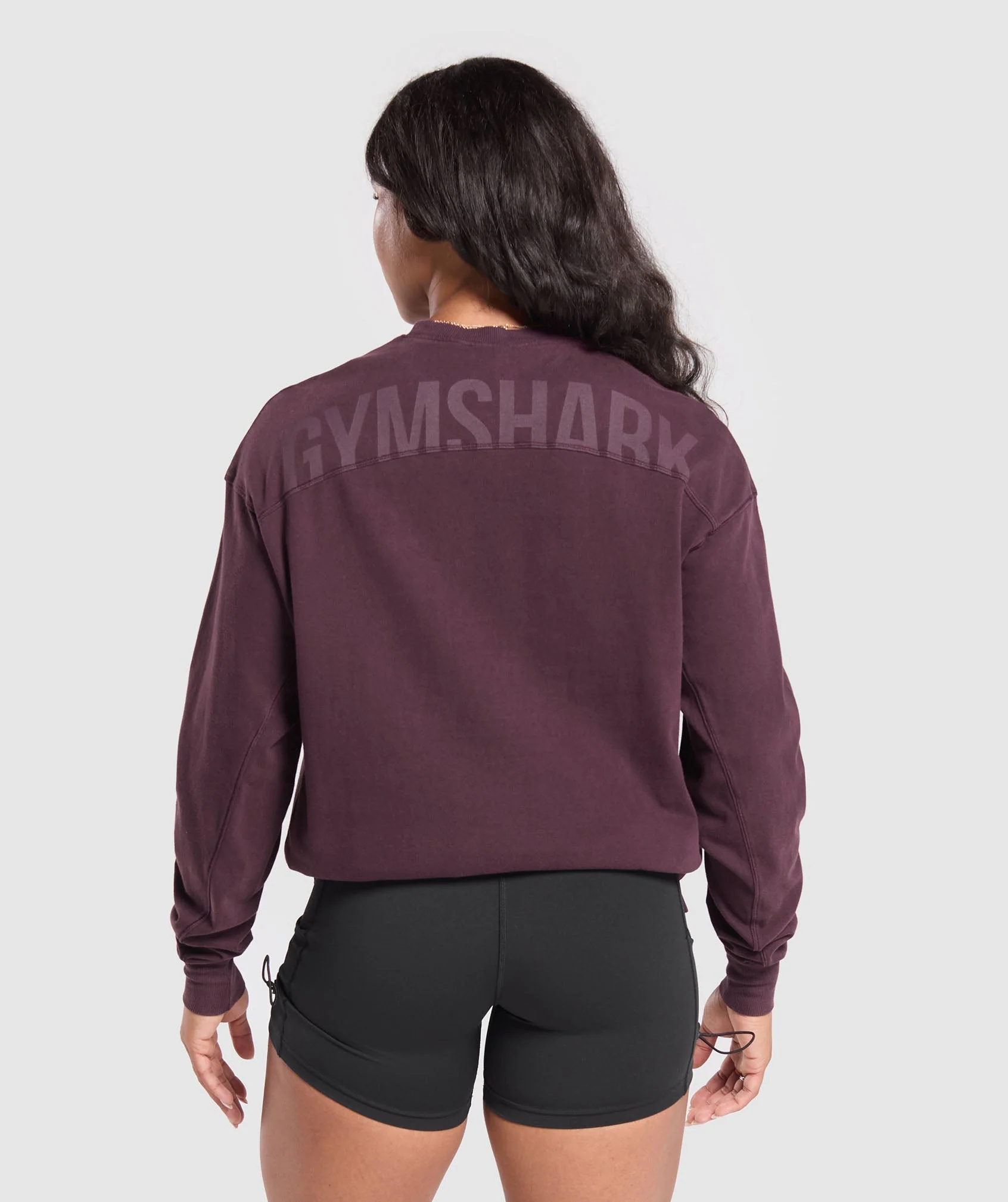 Gymshark Power Oversized Long Sleeve Top - Depth Purple