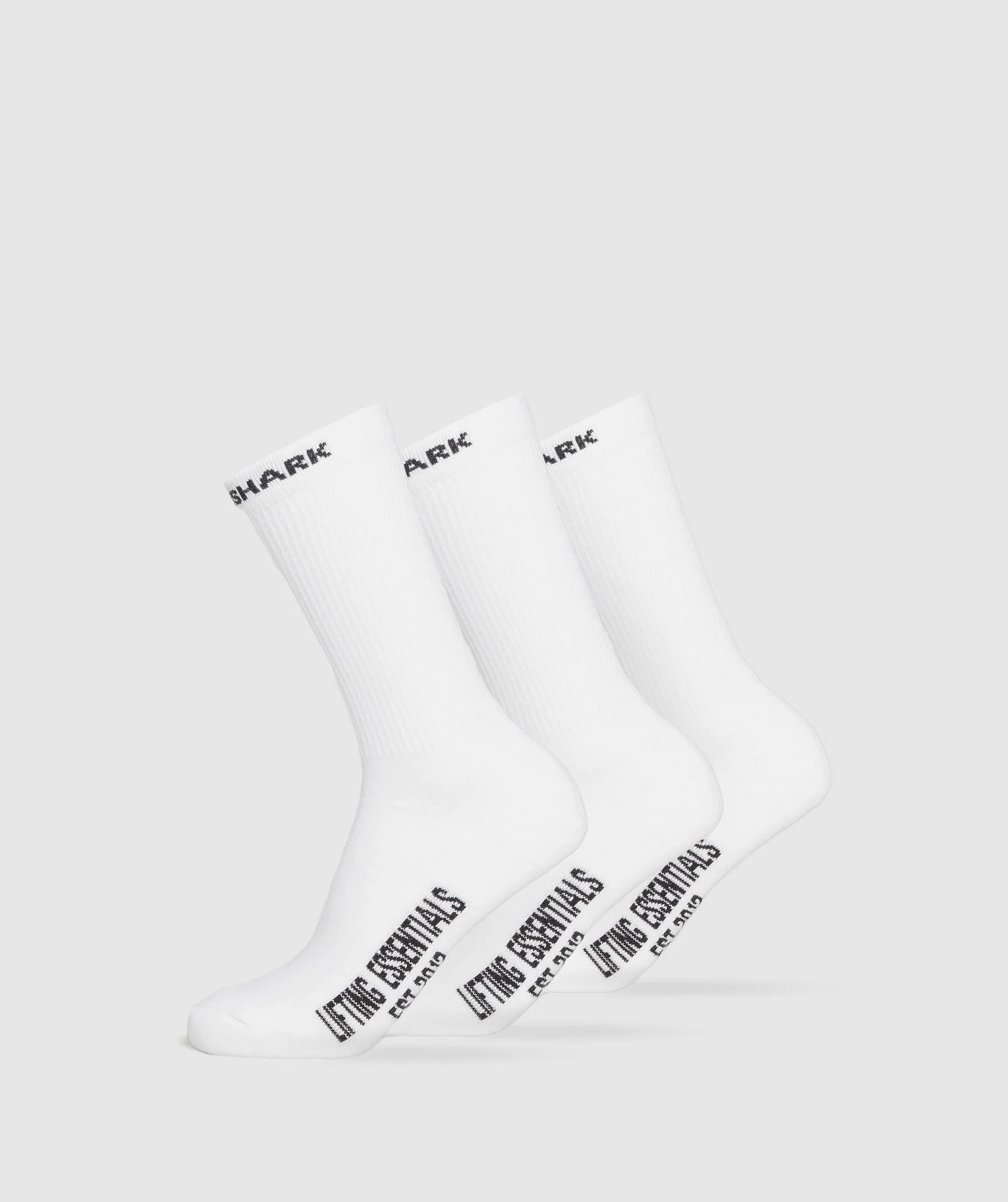 Gymshark Wordmark Crew 3pk - White