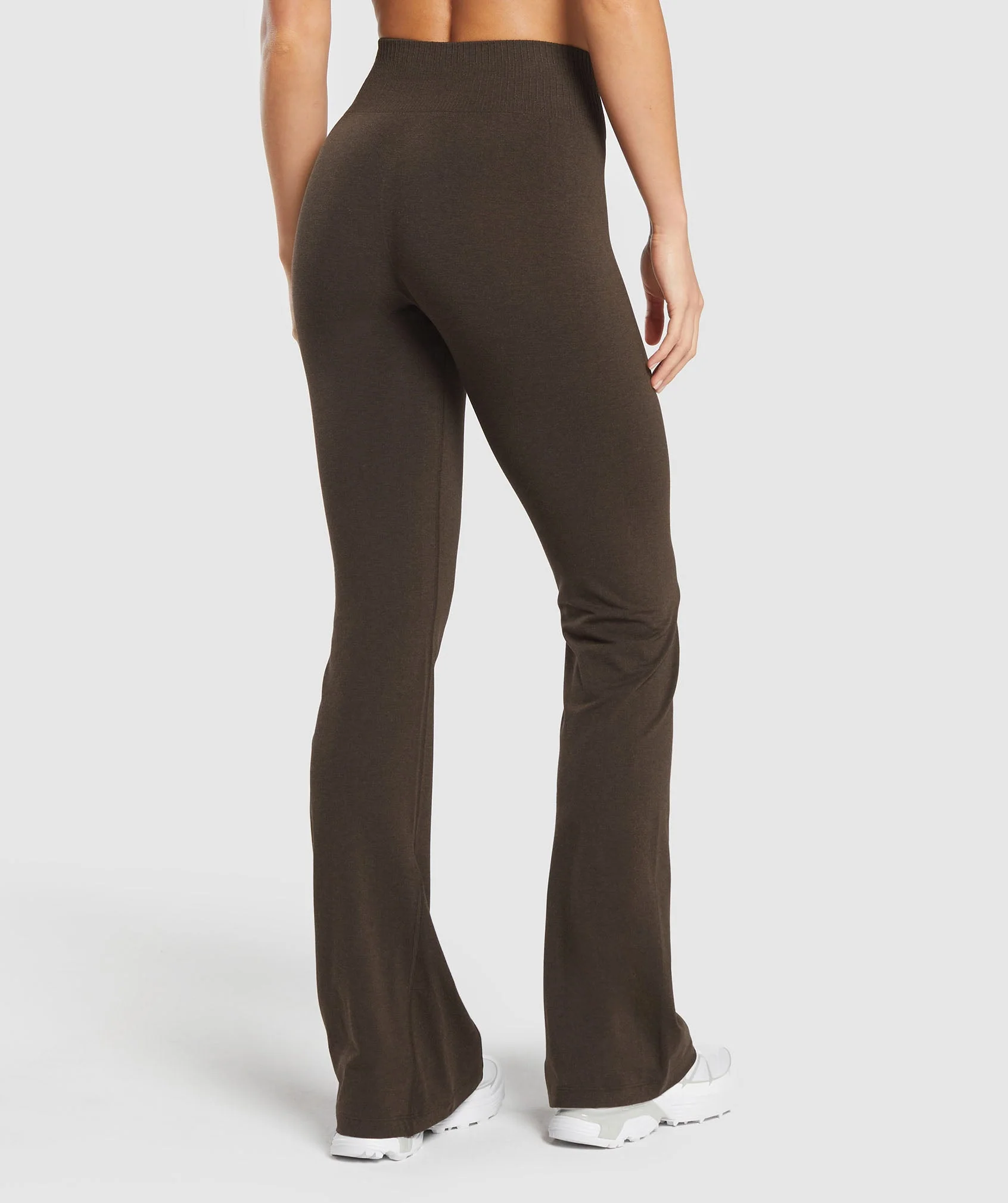 Gymshark Luxe Seamless Flare Leggings - Walnut Brown Marl