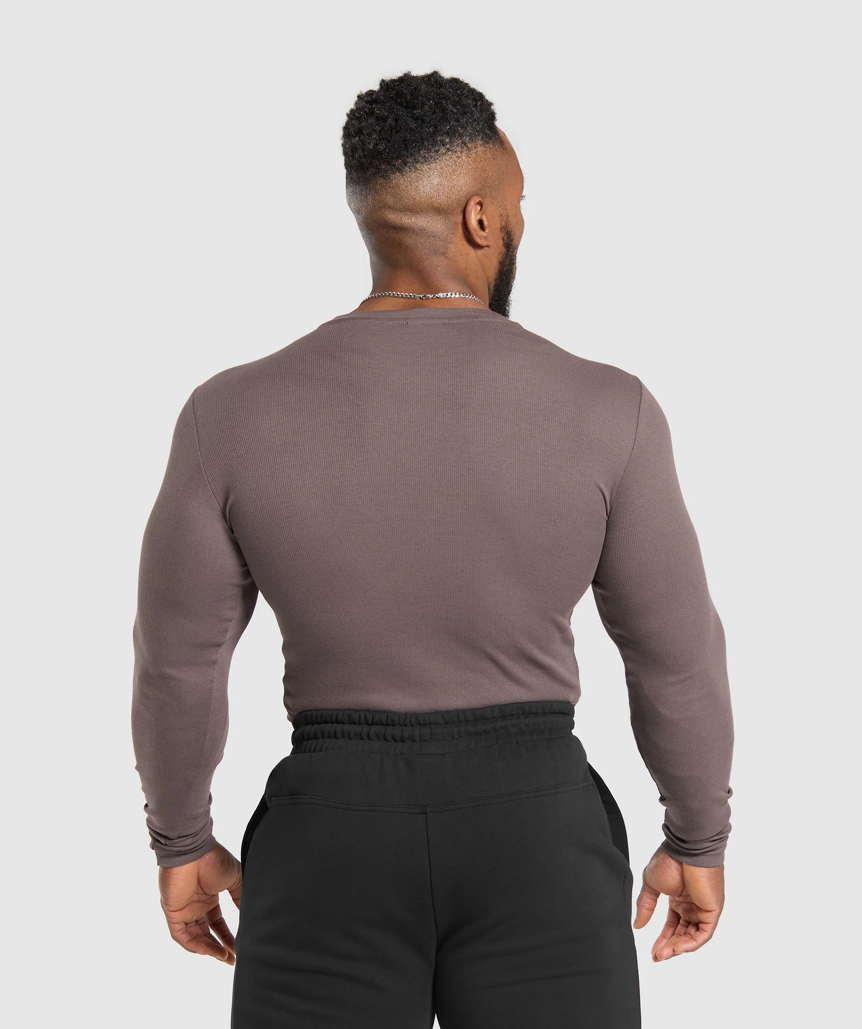 Gymshark Ribbed Long Sleeve T-Shirt - Steel Purple