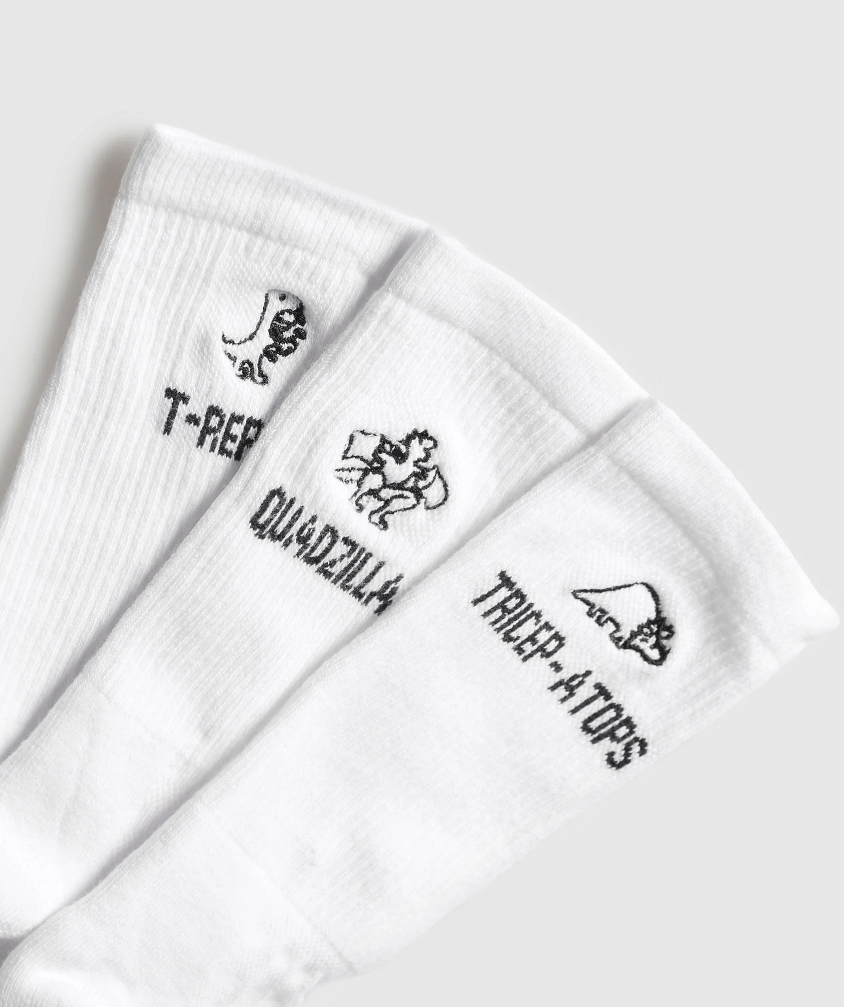 Gymshark Graphic T-Reps Crew 3pk - White