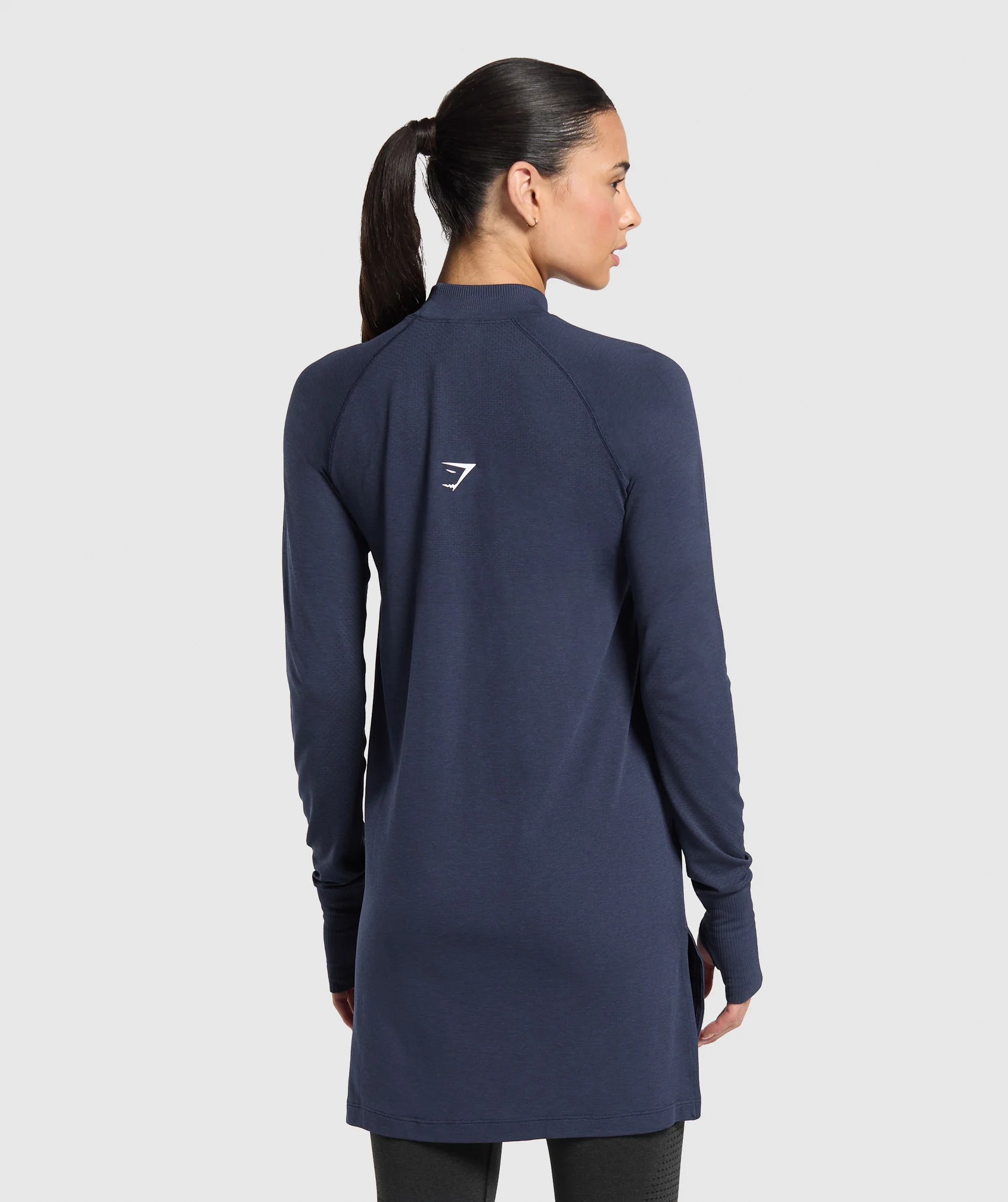 Gymshark Vital Seamless 2.0 Long Line Top - Heavy Blue Marl