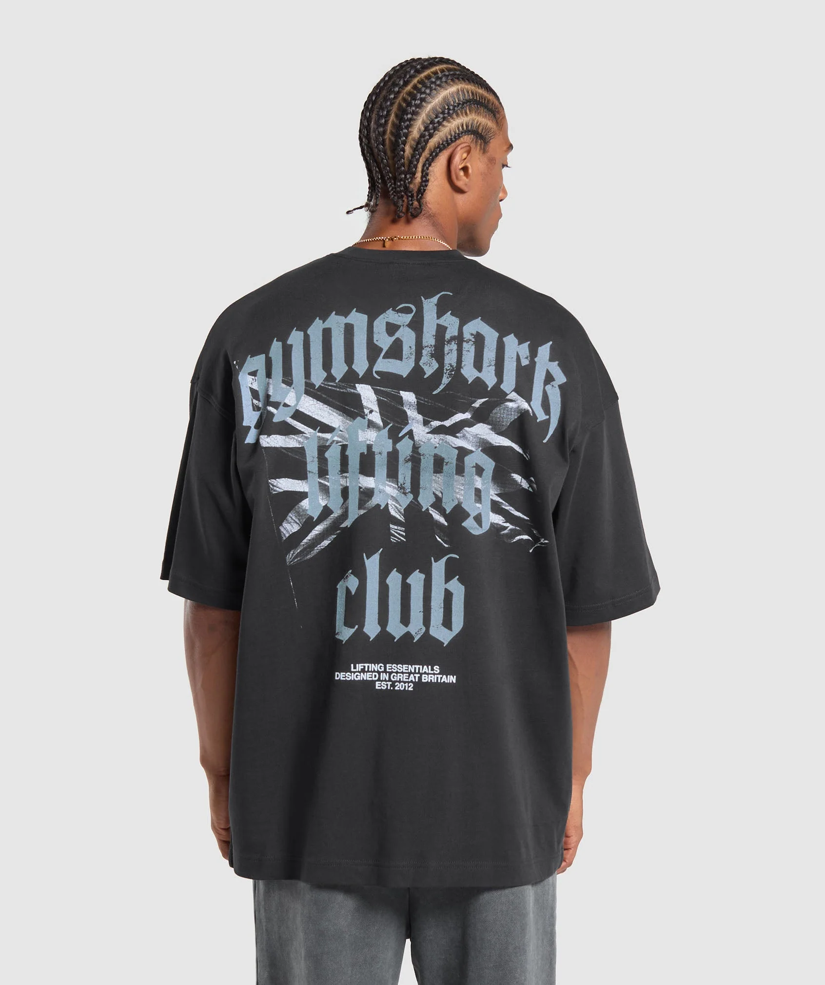 Gymshark Union Jack Lifting Club T-Shirt - Black
