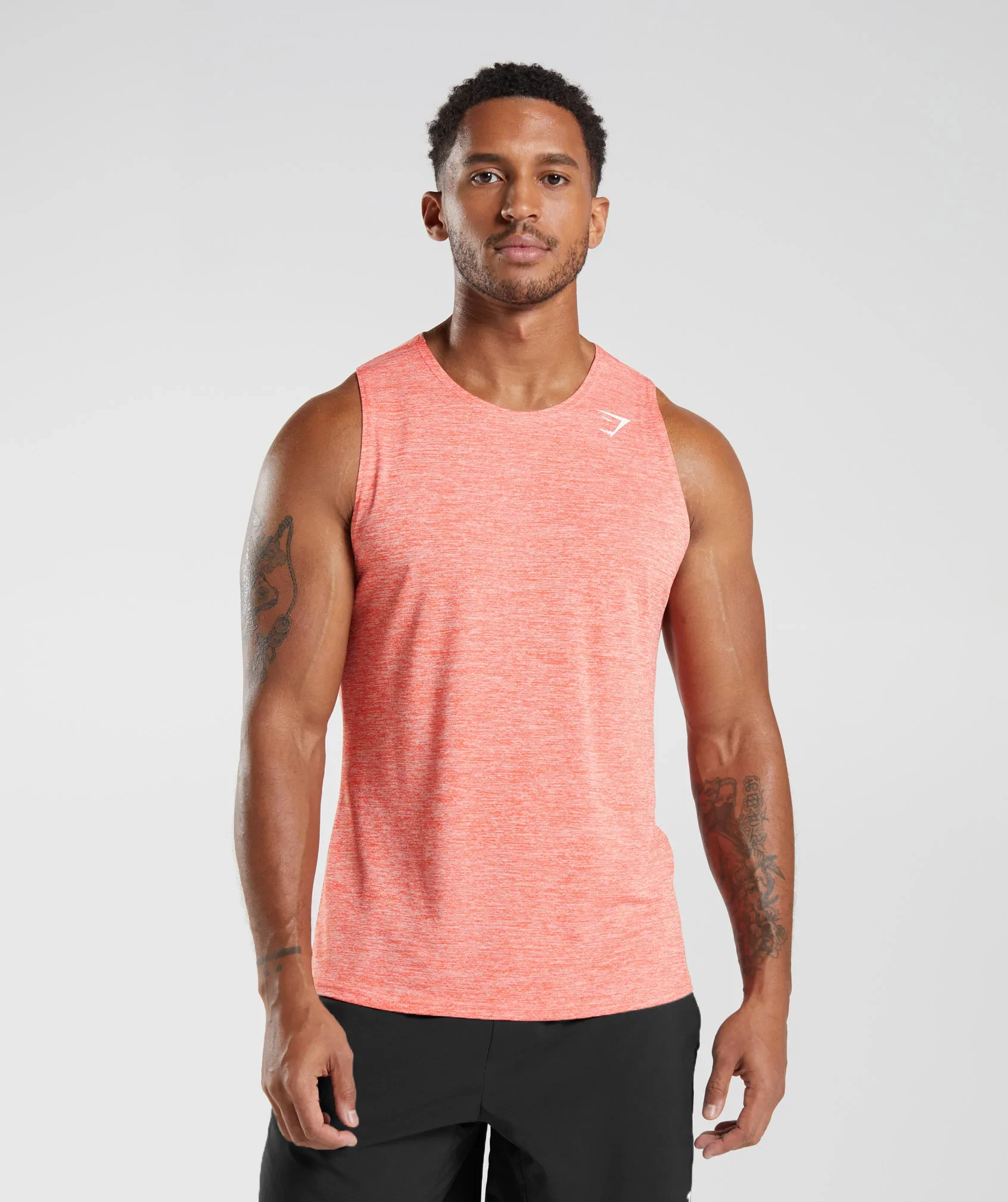 Gymshark Arrival Marl Tank - Orange/White Marl