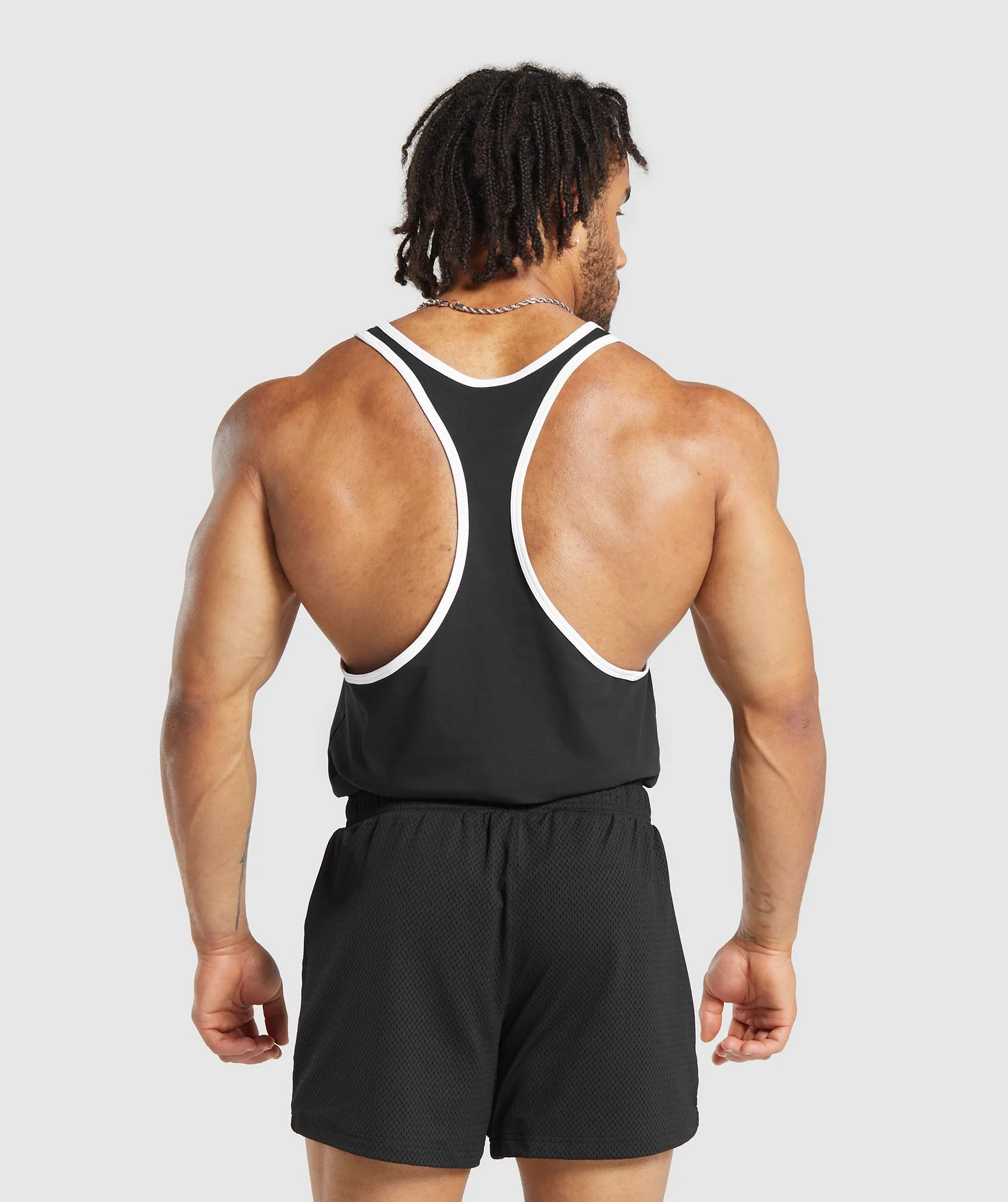 Gymshark Legacy Ringer Stringer - Black/White