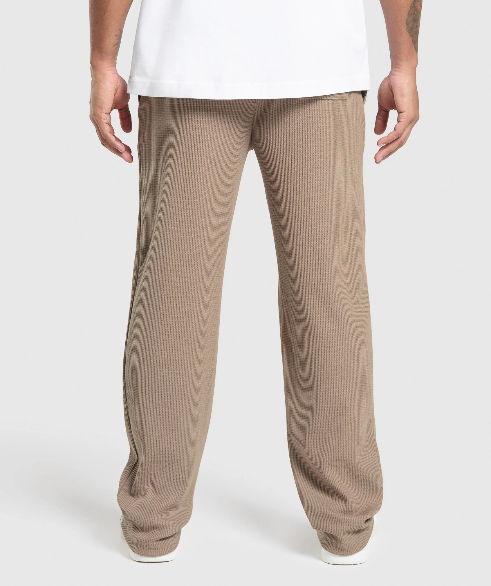 Gymshark Waffle Straight Leg Joggers - Lifestyle Brown