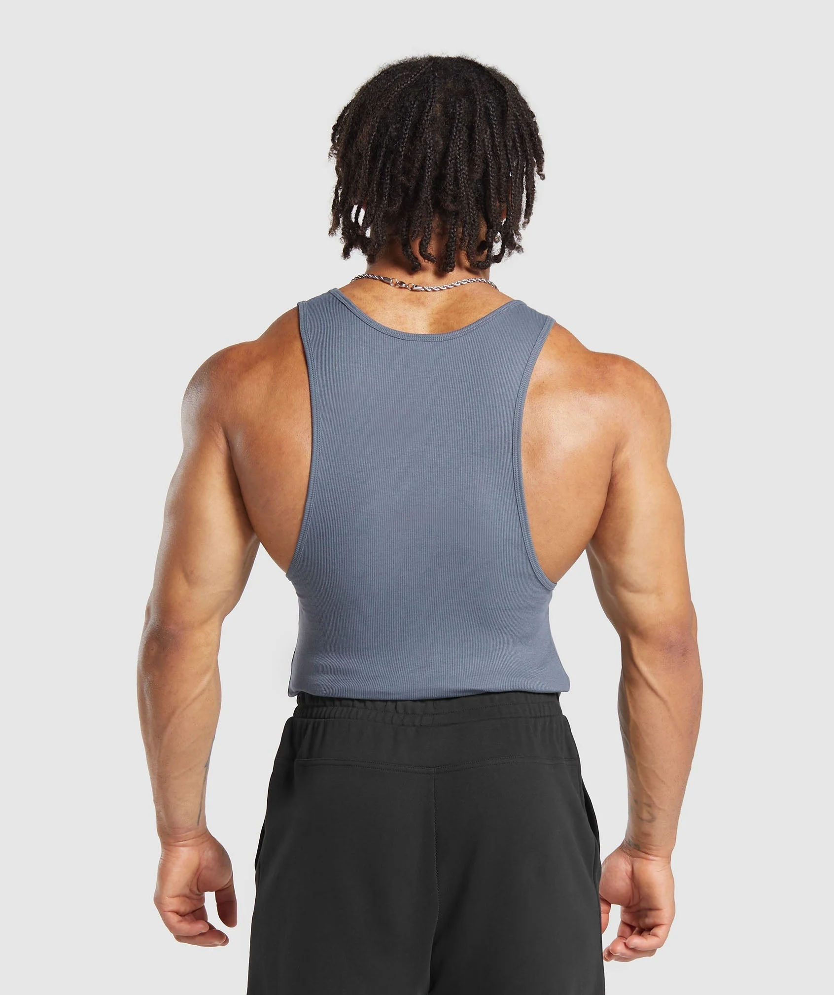 Gymshark Ribbed Tank 1PK - Iron Blue