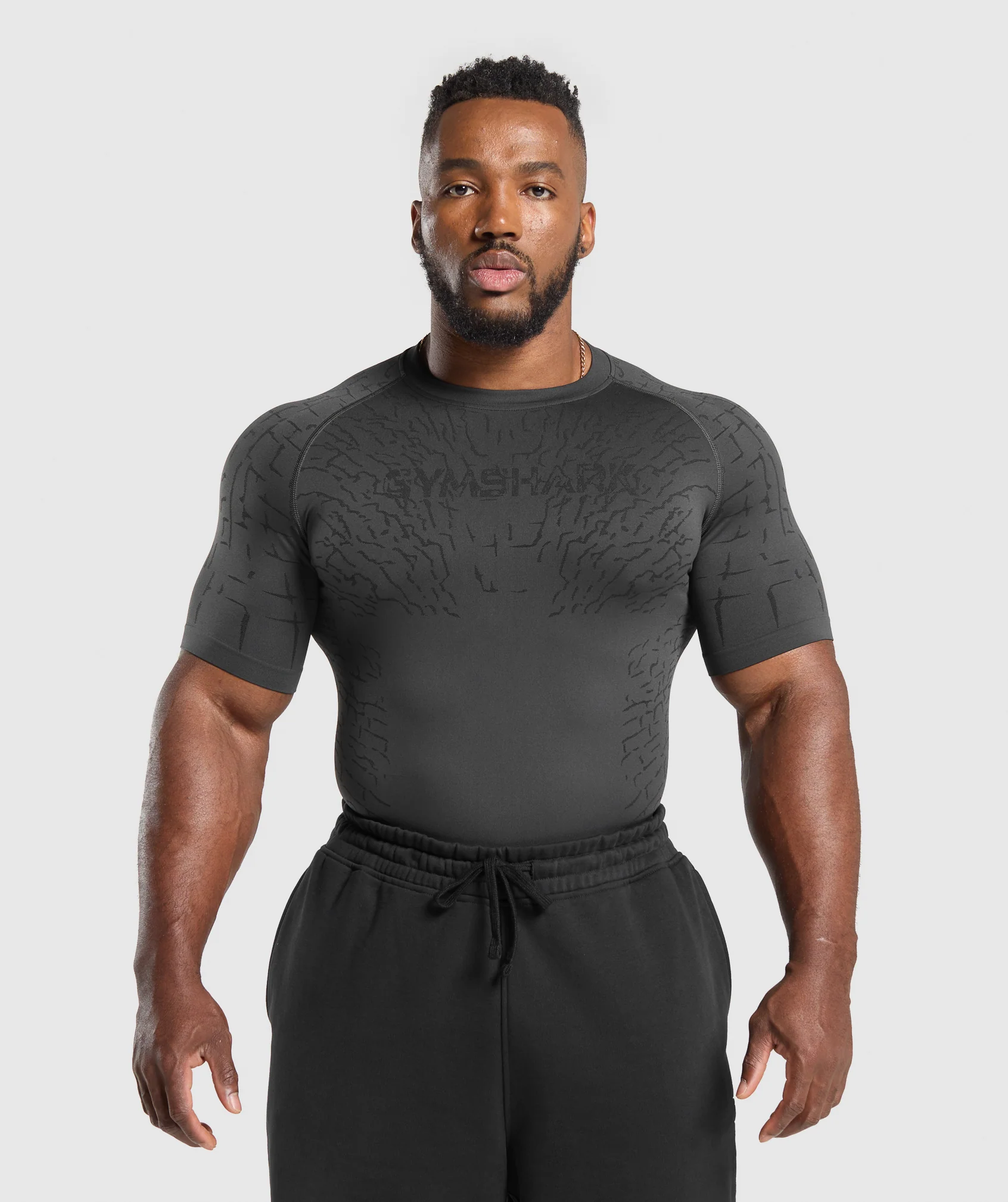 Gymshark Tectonic Seamless T Shirt - Asphalt Grey/Black