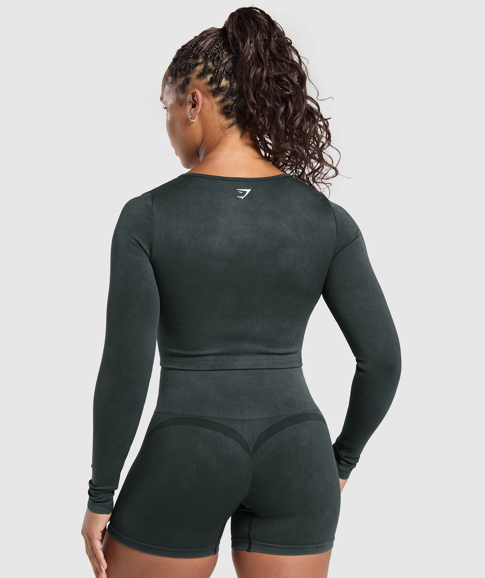 Gymshark Gains Seamless Washed Zip Up Jacket - Black