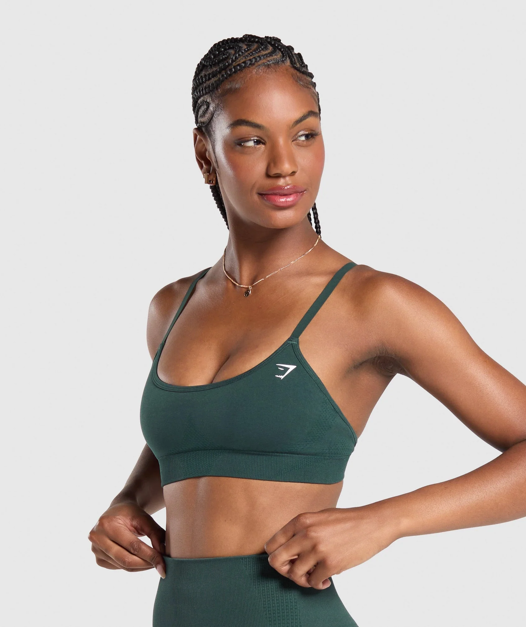 Gymshark Vital Seamless Sports Bra - Woodland Green/ Marl