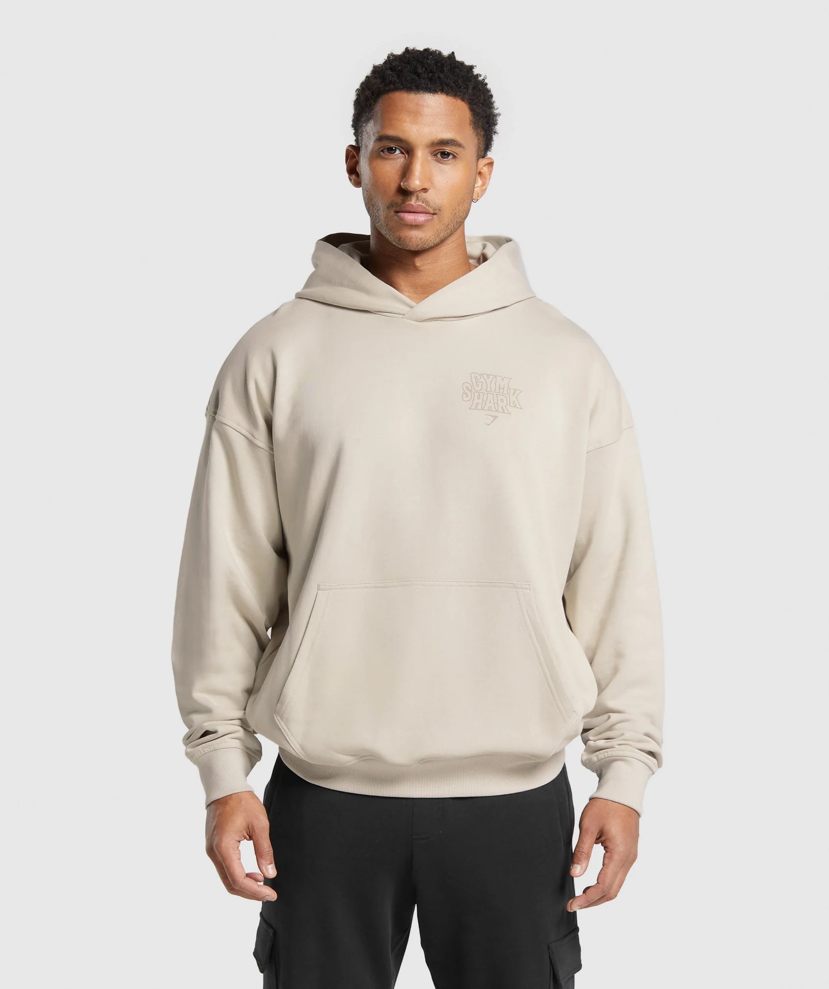 Gymshark Stacked Hoodie - Pebble Grey