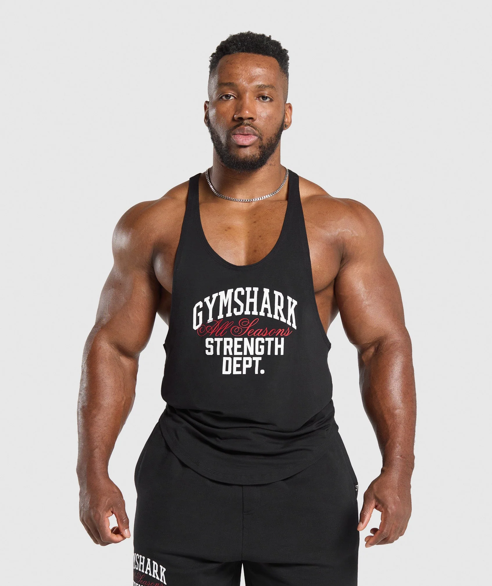 Gymshark Trophy Graphic Stringer - Black