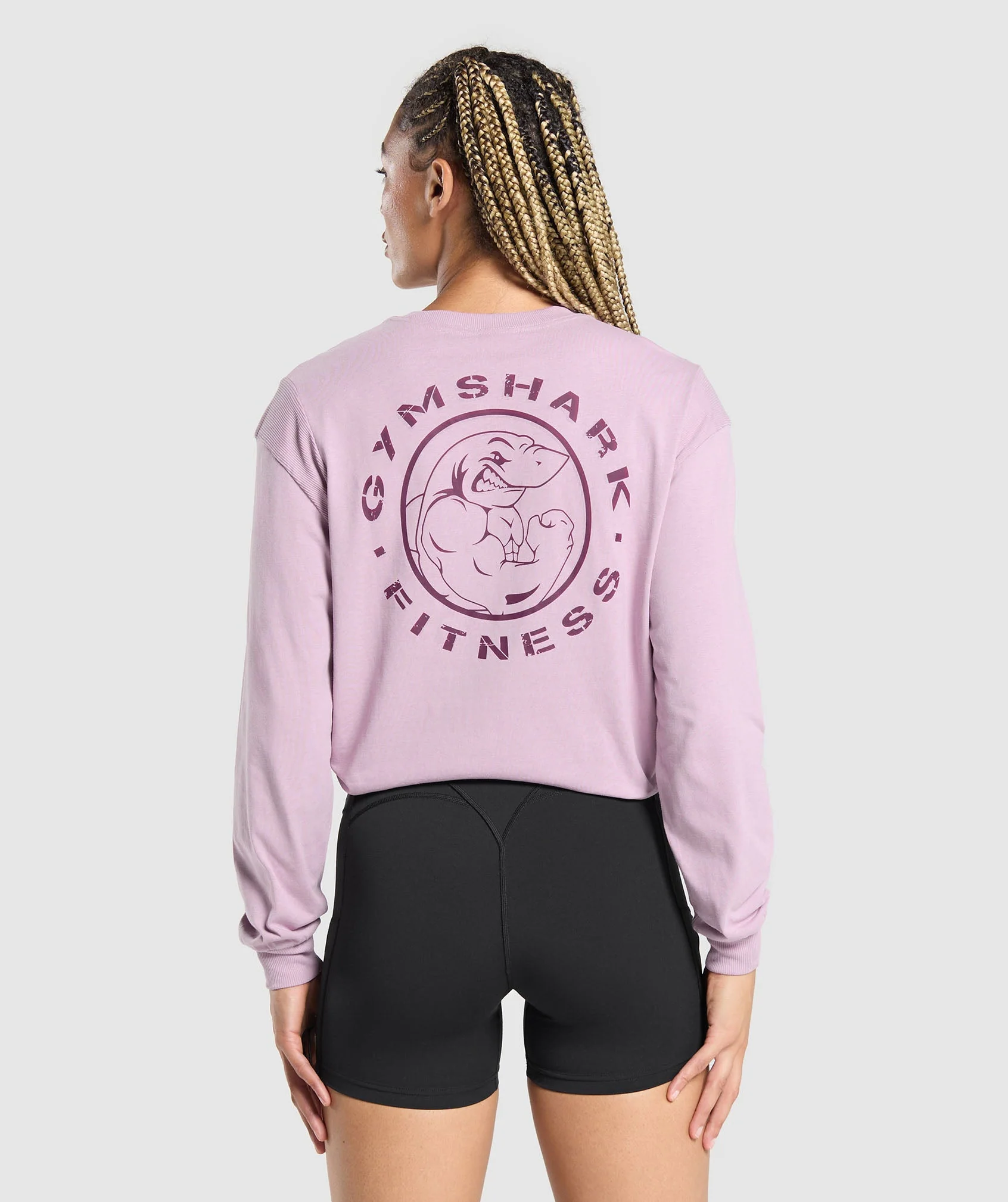 Gymshark Legacy Oversized Long Sleeve Top - Warm Lilac