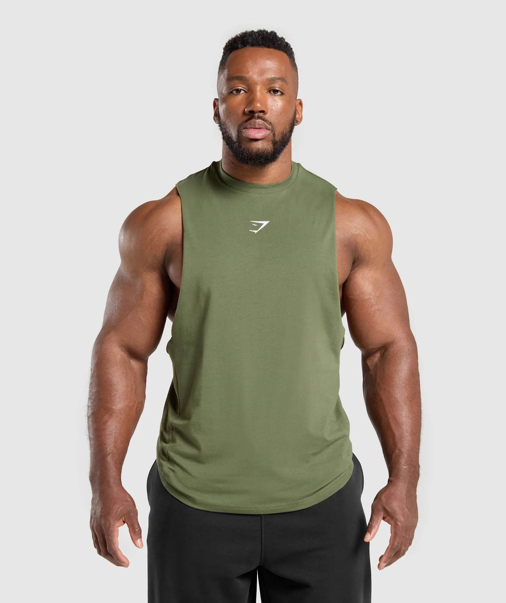 Gymshark Reaper Drop Arm Tank - Core Olive