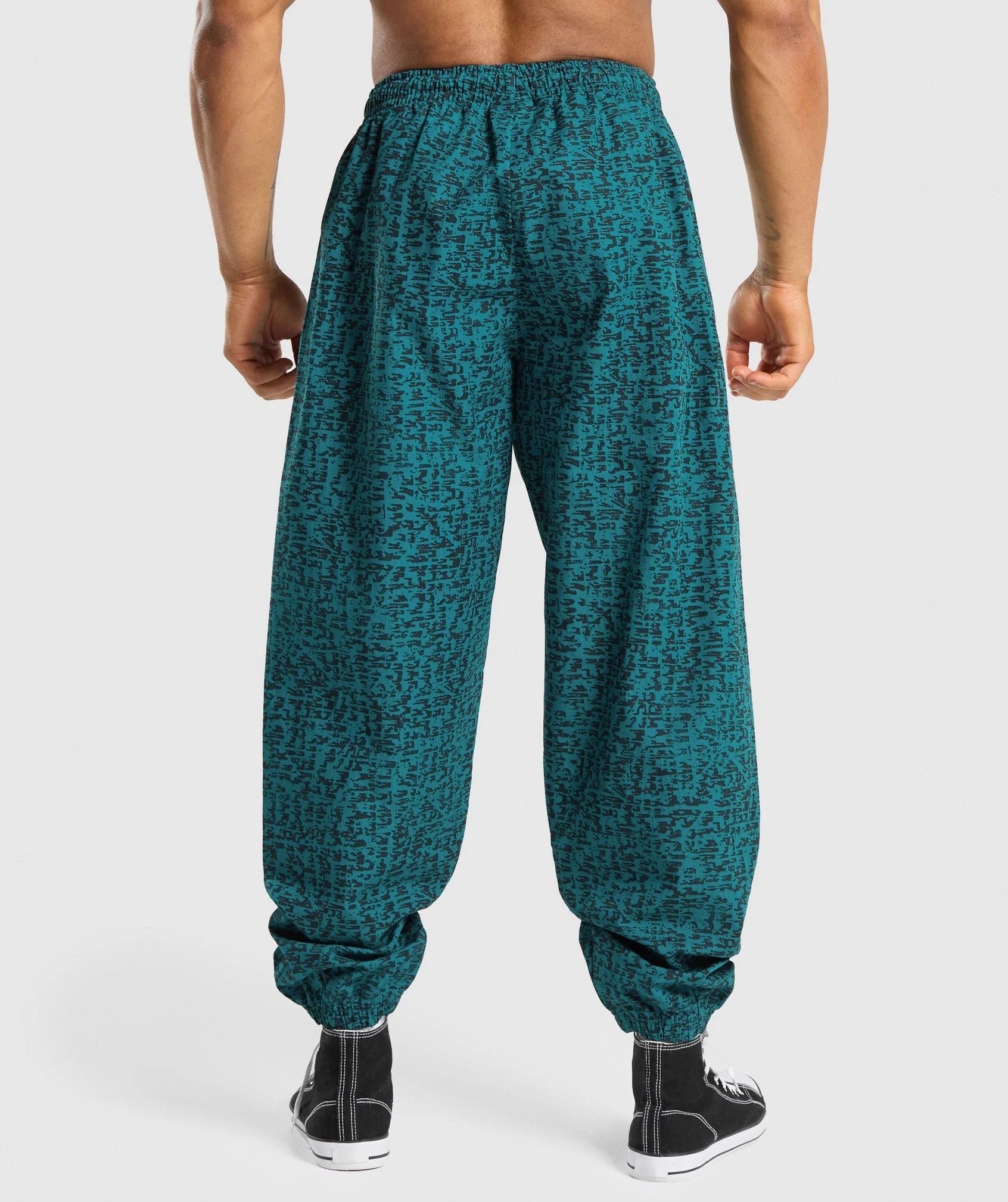 Gymshark Printed Pumper Pants - Ocean Teal