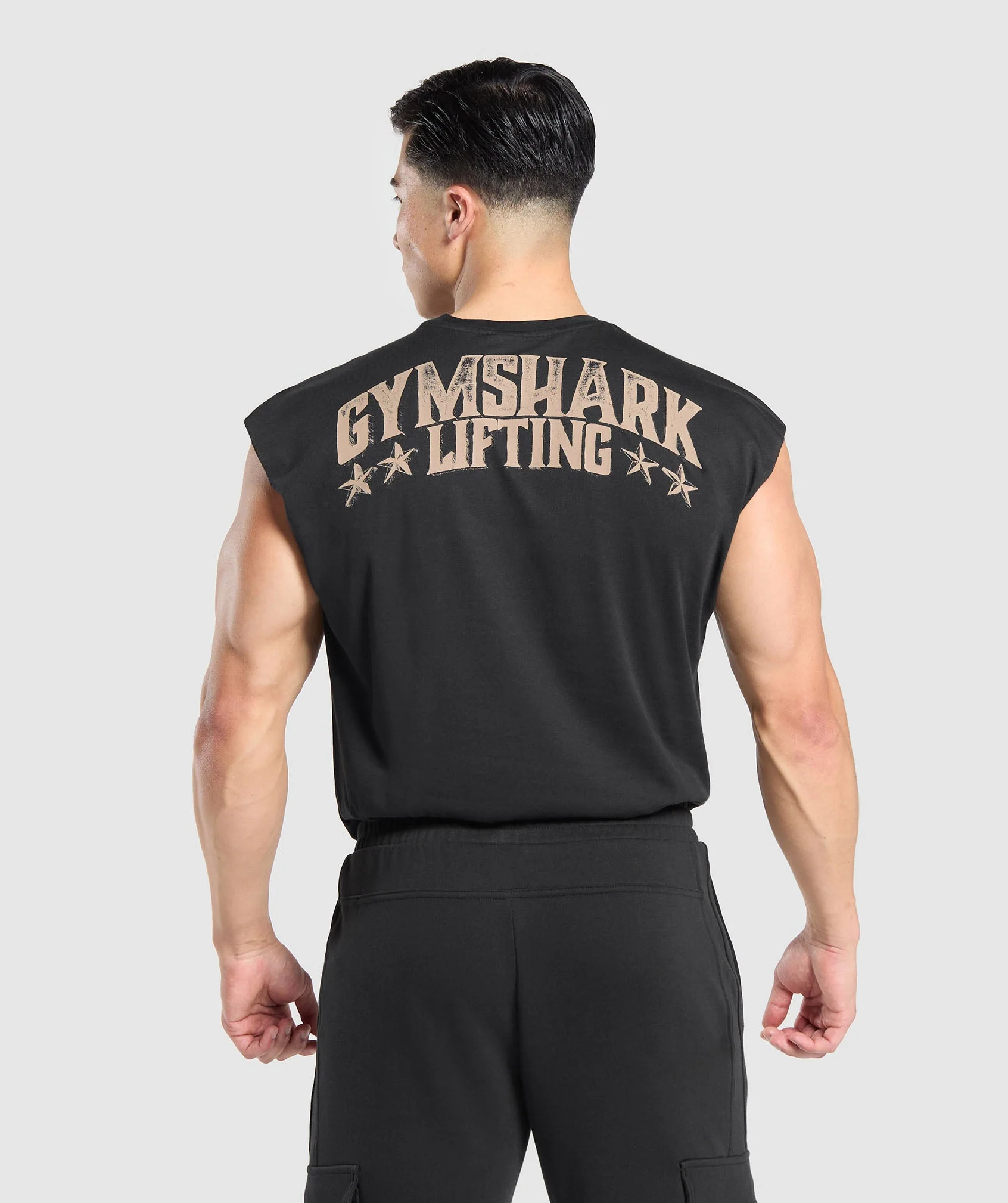 Gymshark Lifting Stars Cut Off Tank - Black