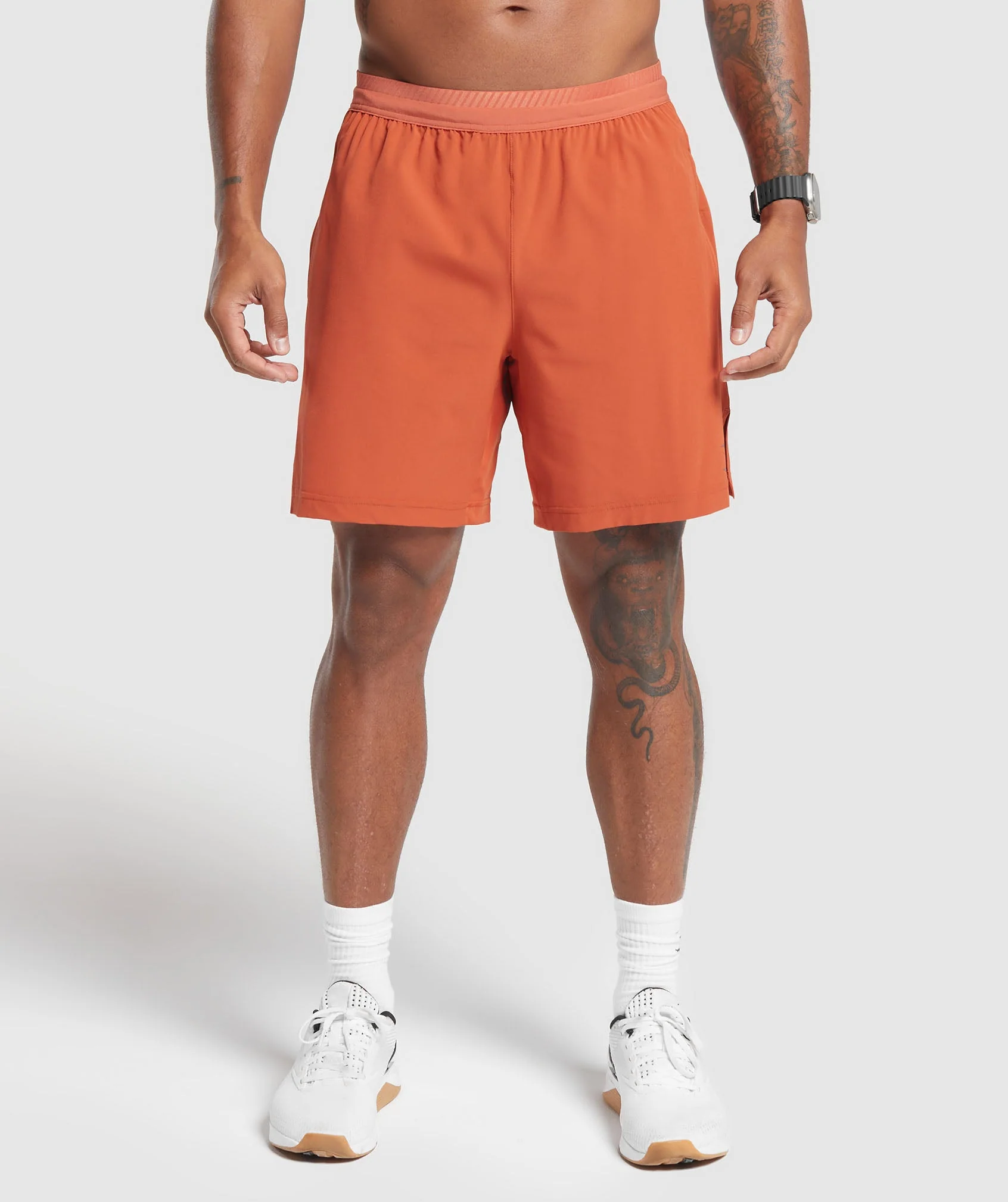 Gymshark Apex 7 Hybrid Shorts - Rust Orange