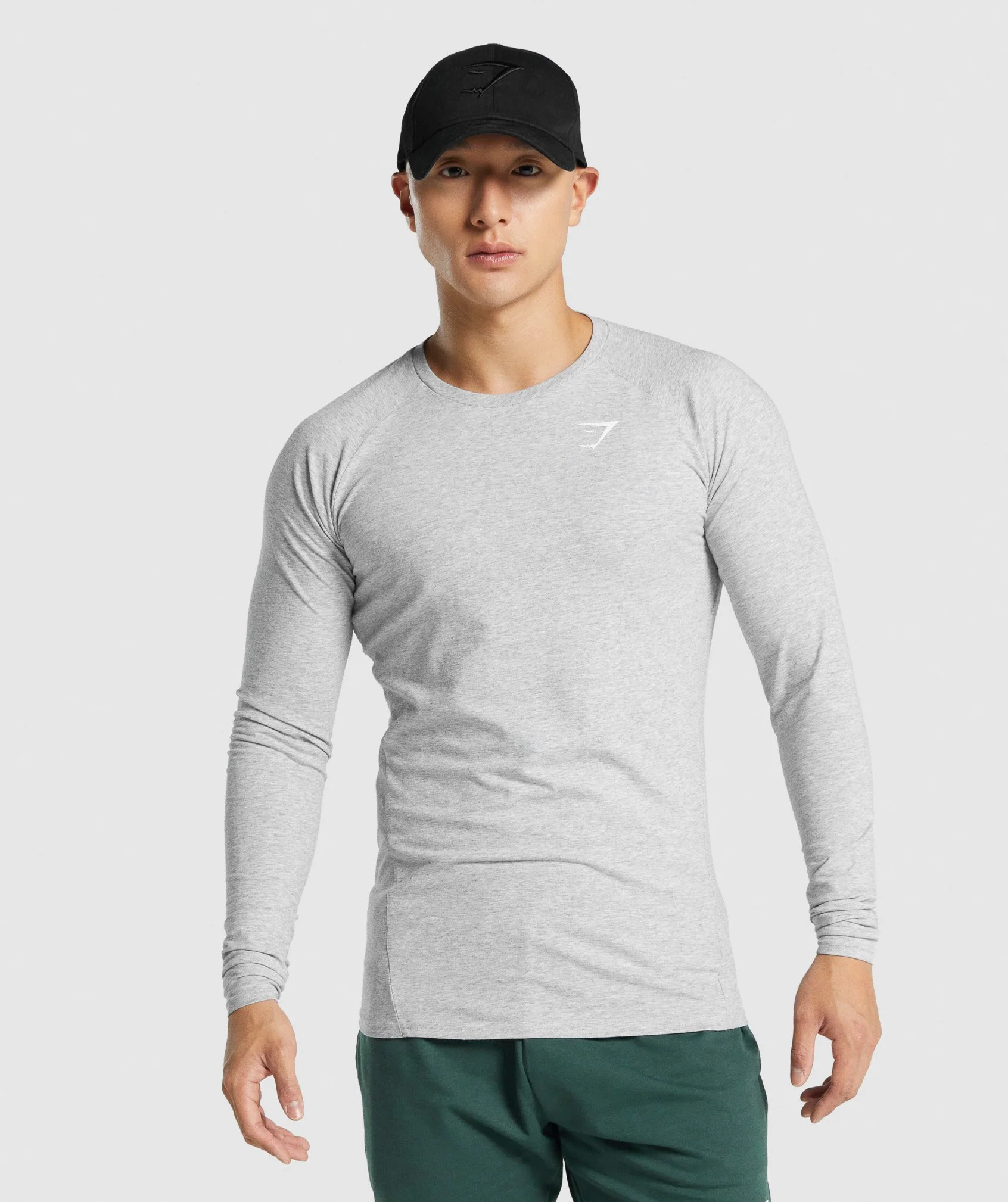 Gymshark Critical 2.0 Long Sleeve T-Shirt - Light Grey Marl