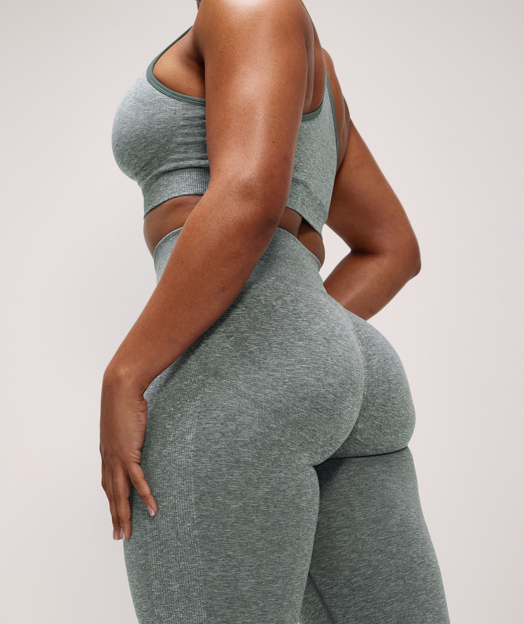 Gymshark Lift Seamless Leggings - Slate Teal/White Marl
