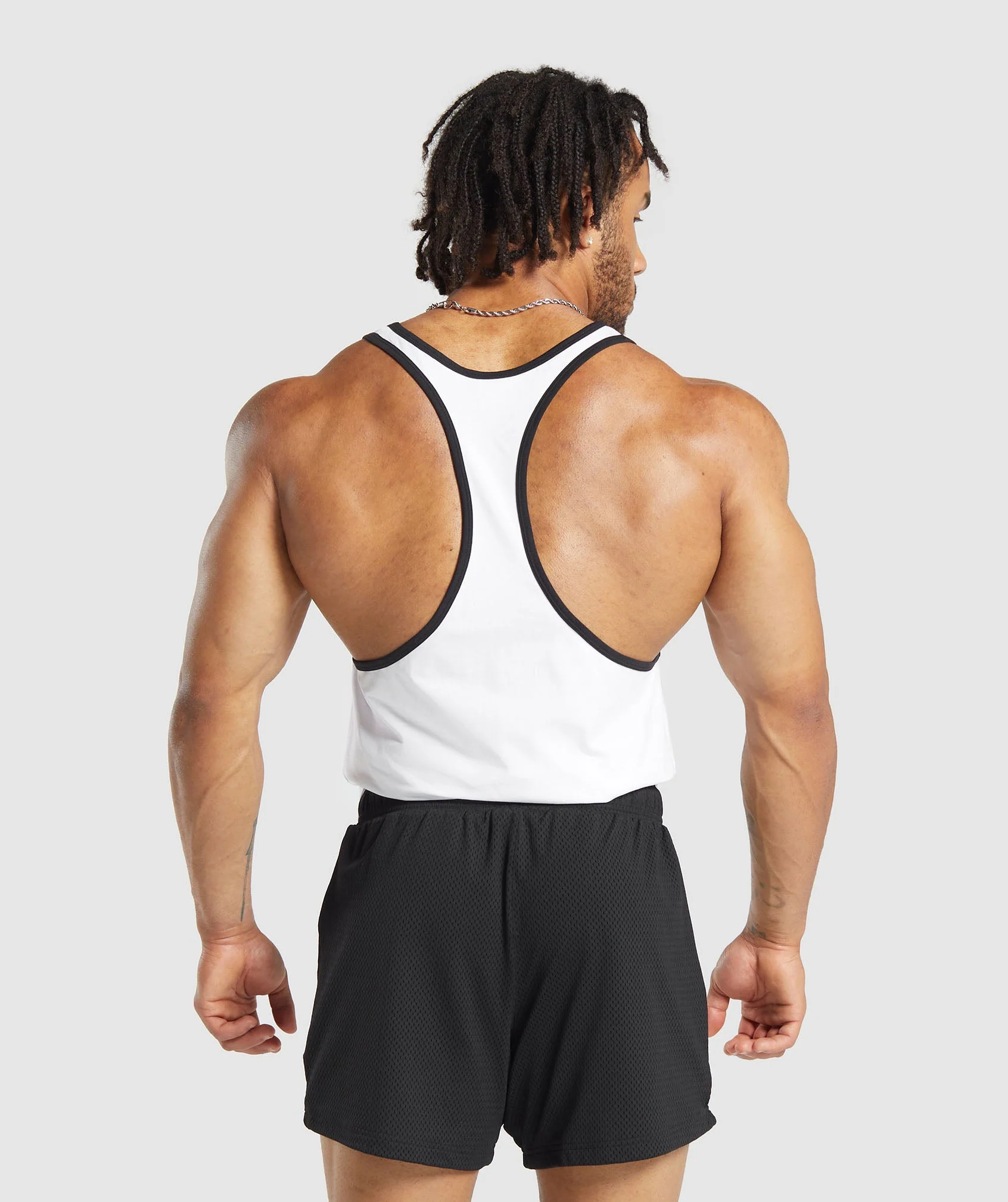 Gymshark Legacy Ringer Stringer - White/Black