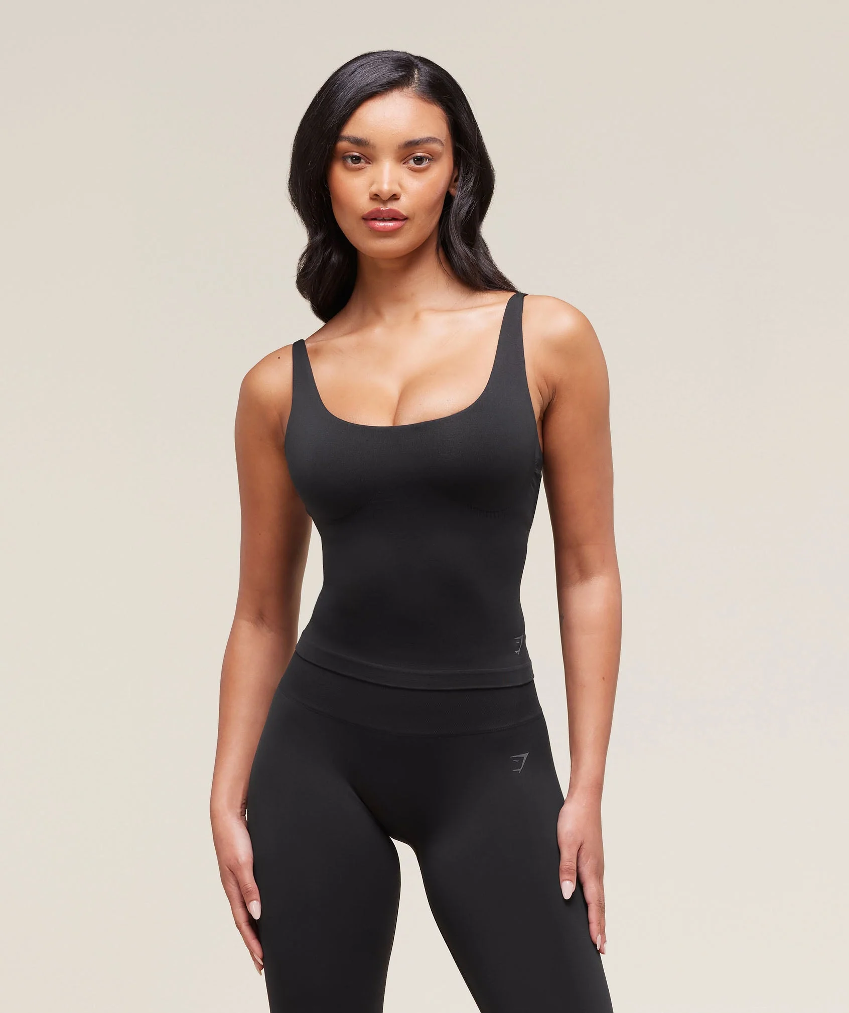 Gymshark Soft Sculpt Tank With Shelf - Black