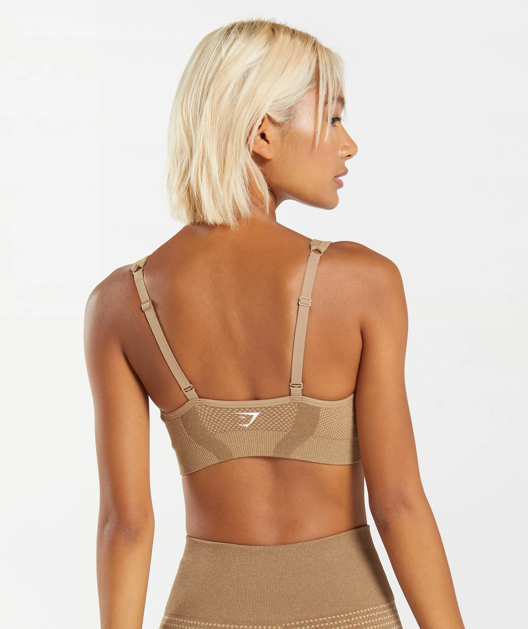 Gymshark Vital Seamless 2.0 V Neck Sports Bra - Fawn Marl