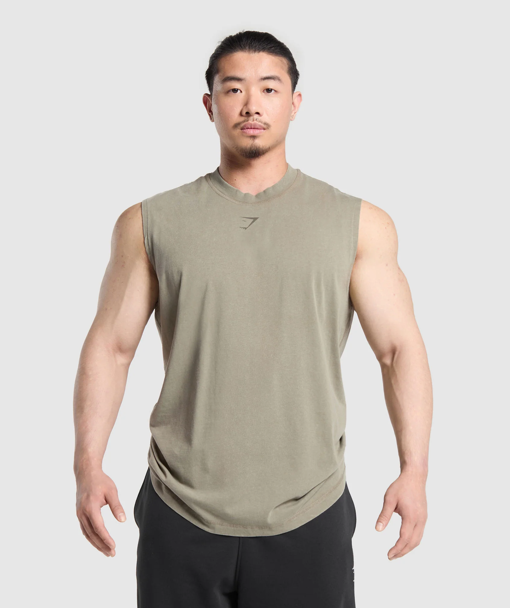 Gymshark Heritage Washed Cut Off Tank - Utility Green