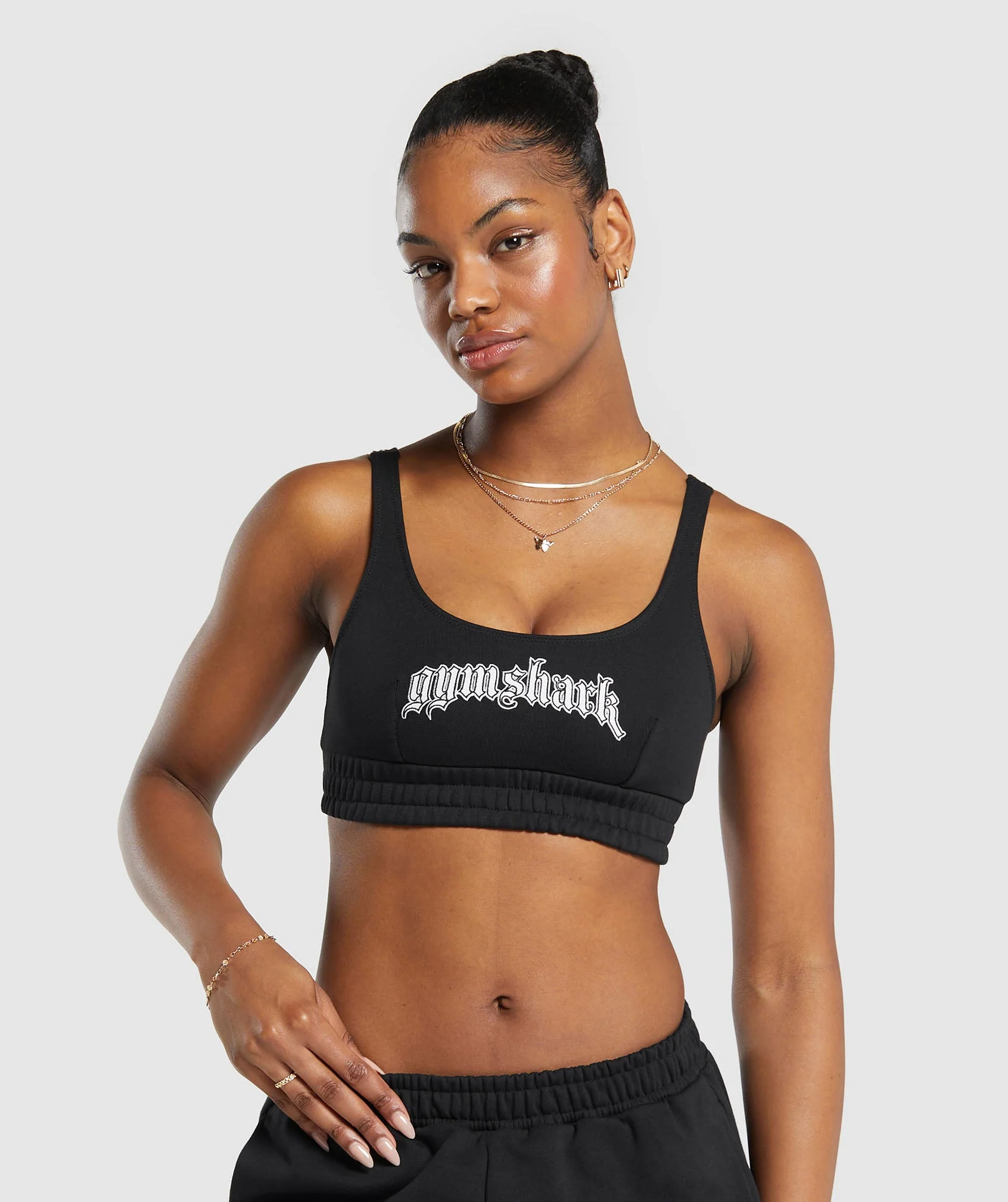 Gymshark Heavy Flex Sweatshirt Bralette - Black