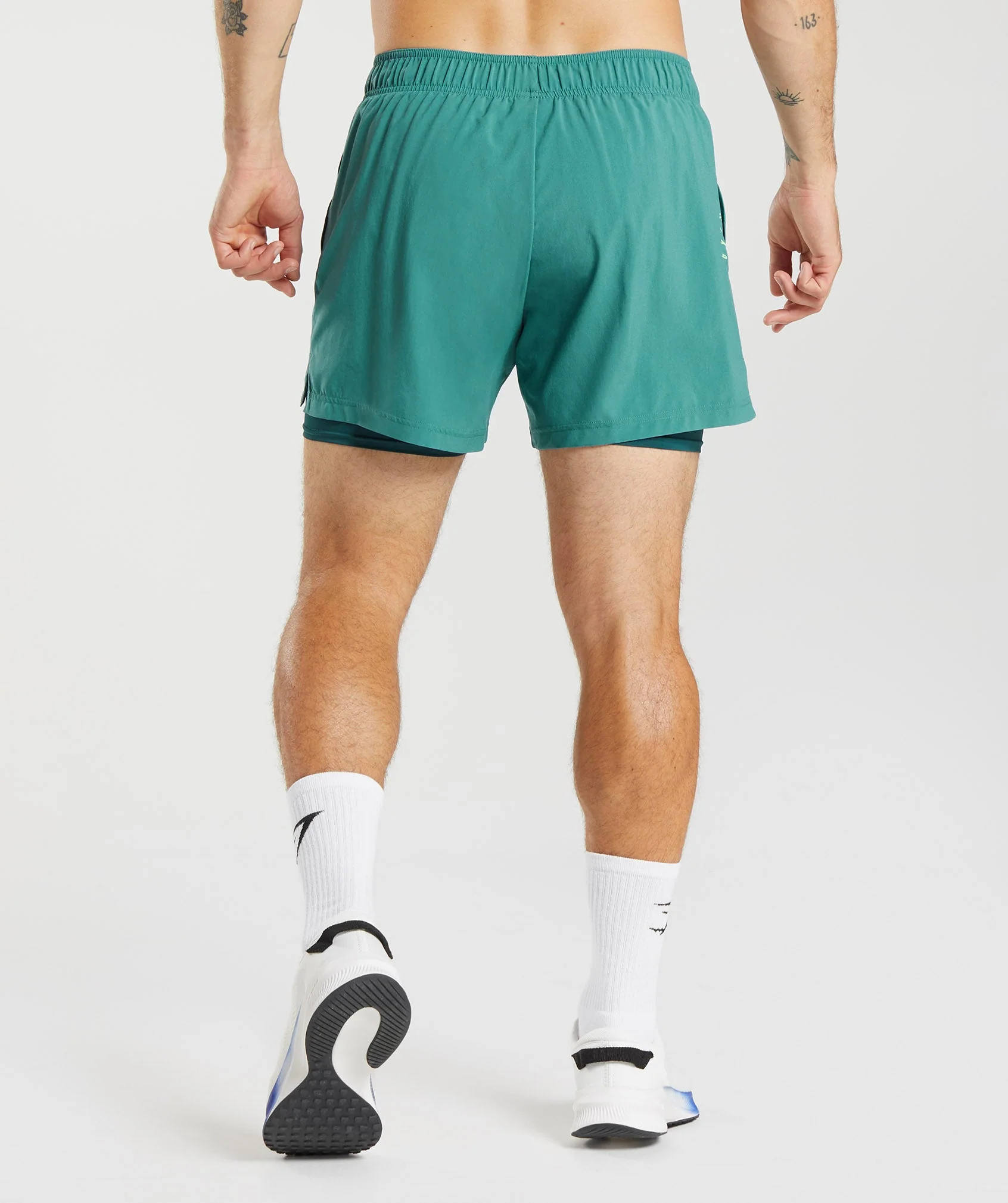 Gymshark Sport 5 2 In 1 Shorts - Slate Blue/Winter Teal