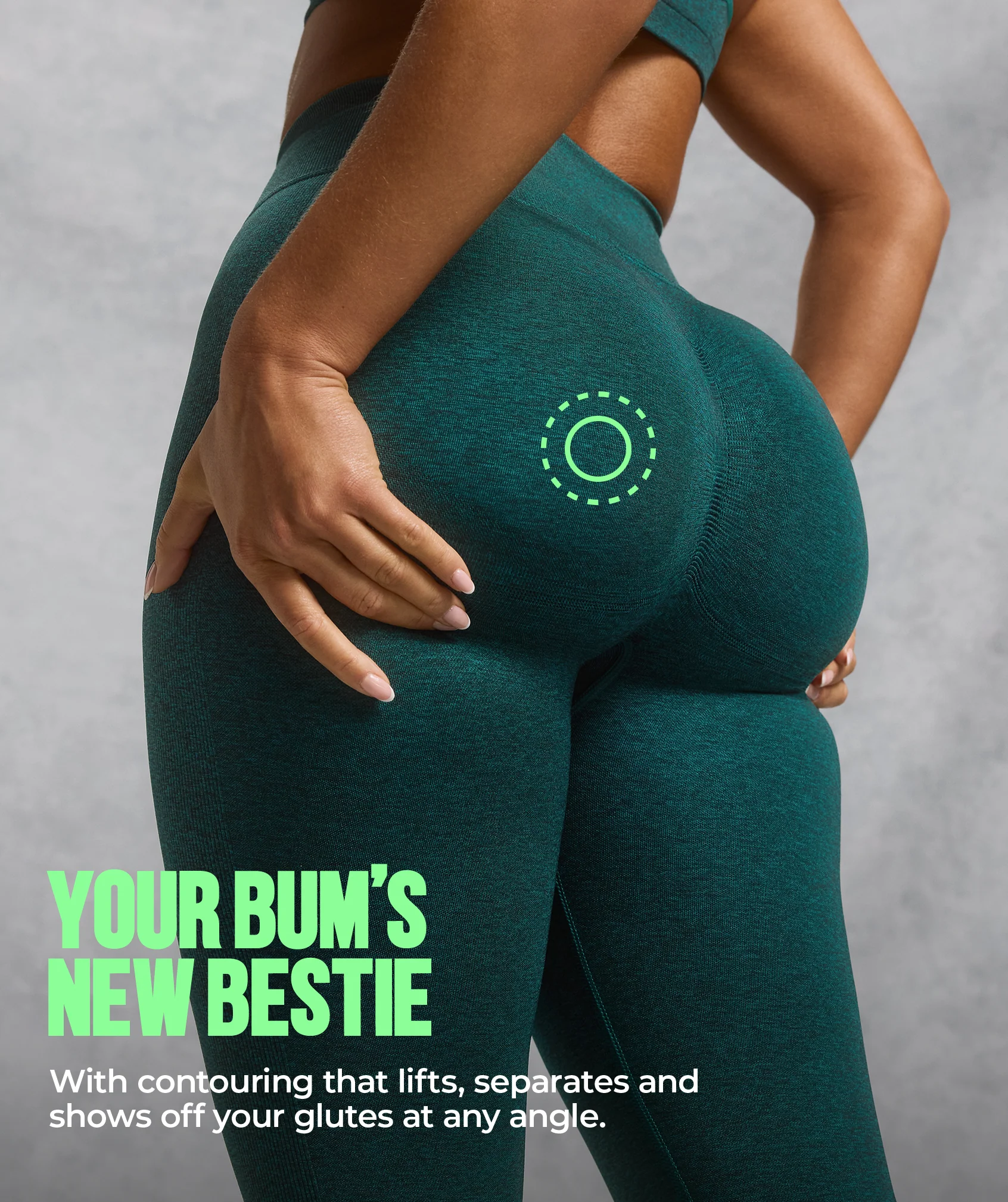 Gymshark Lift Seamless Leggings - Functional Teal/Black Marl