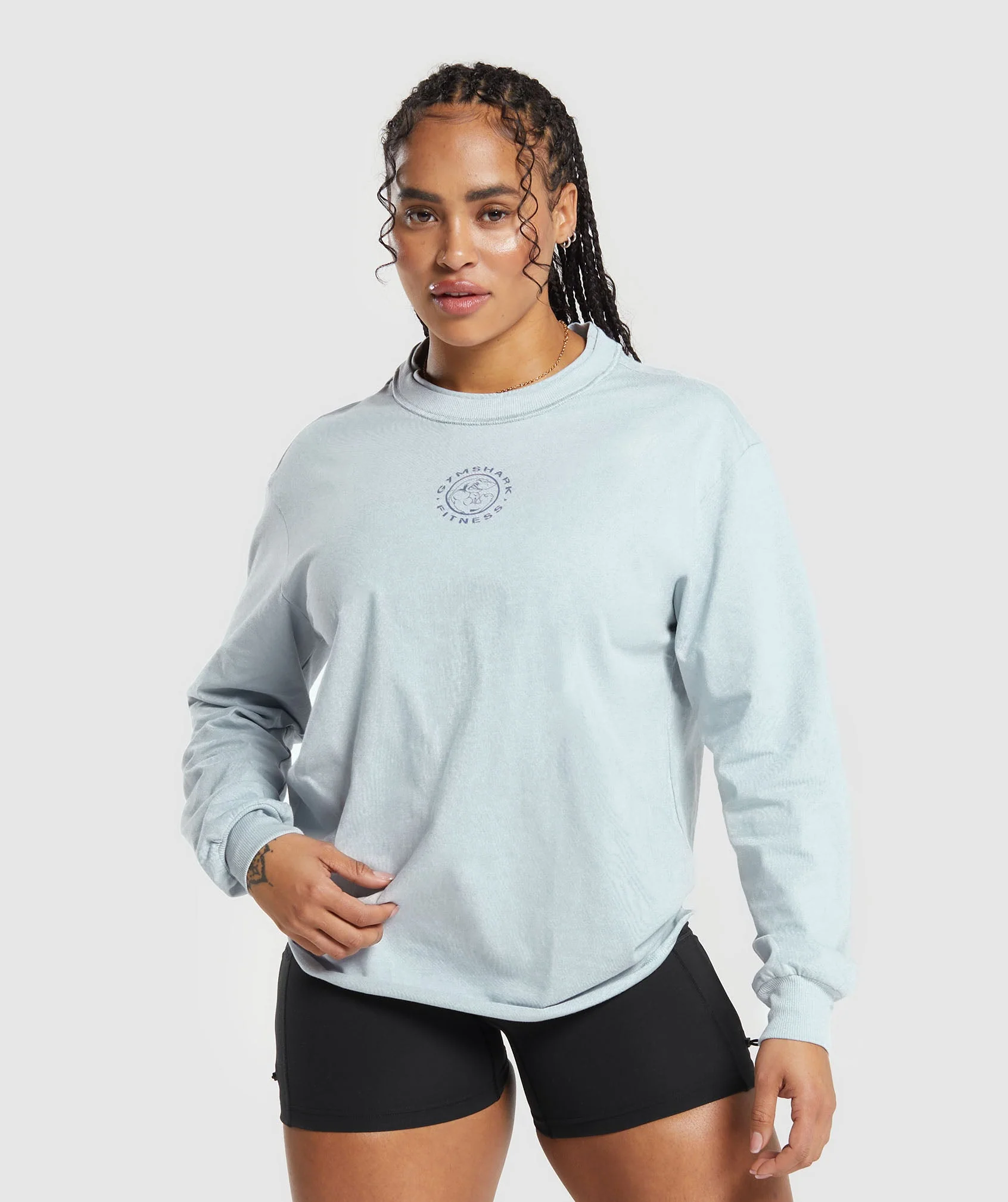 Gymshark Legacy Long Sleeve Top - Fresh Blue