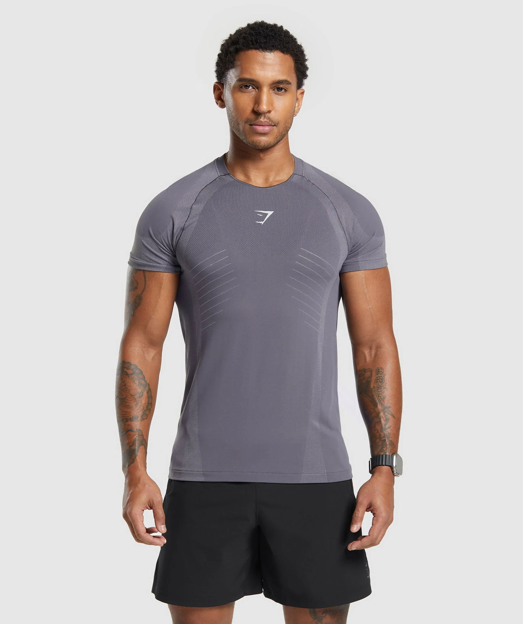 Gymshark Apex Seamless T-Shirt - Dark Grey/Light Grey