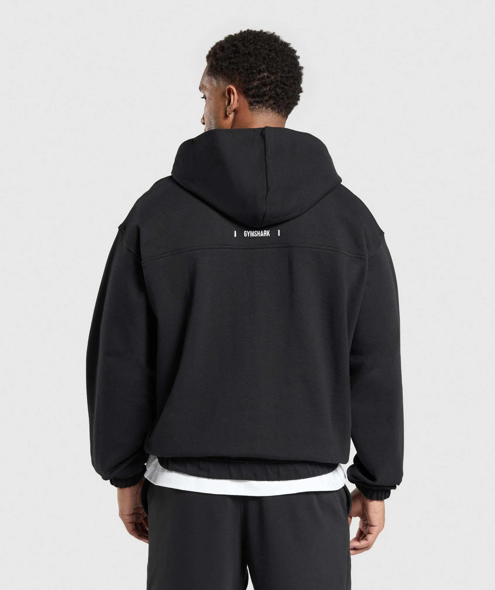 Gymshark Rest Day Essentials Boxy Zip Up Hoodie - Black