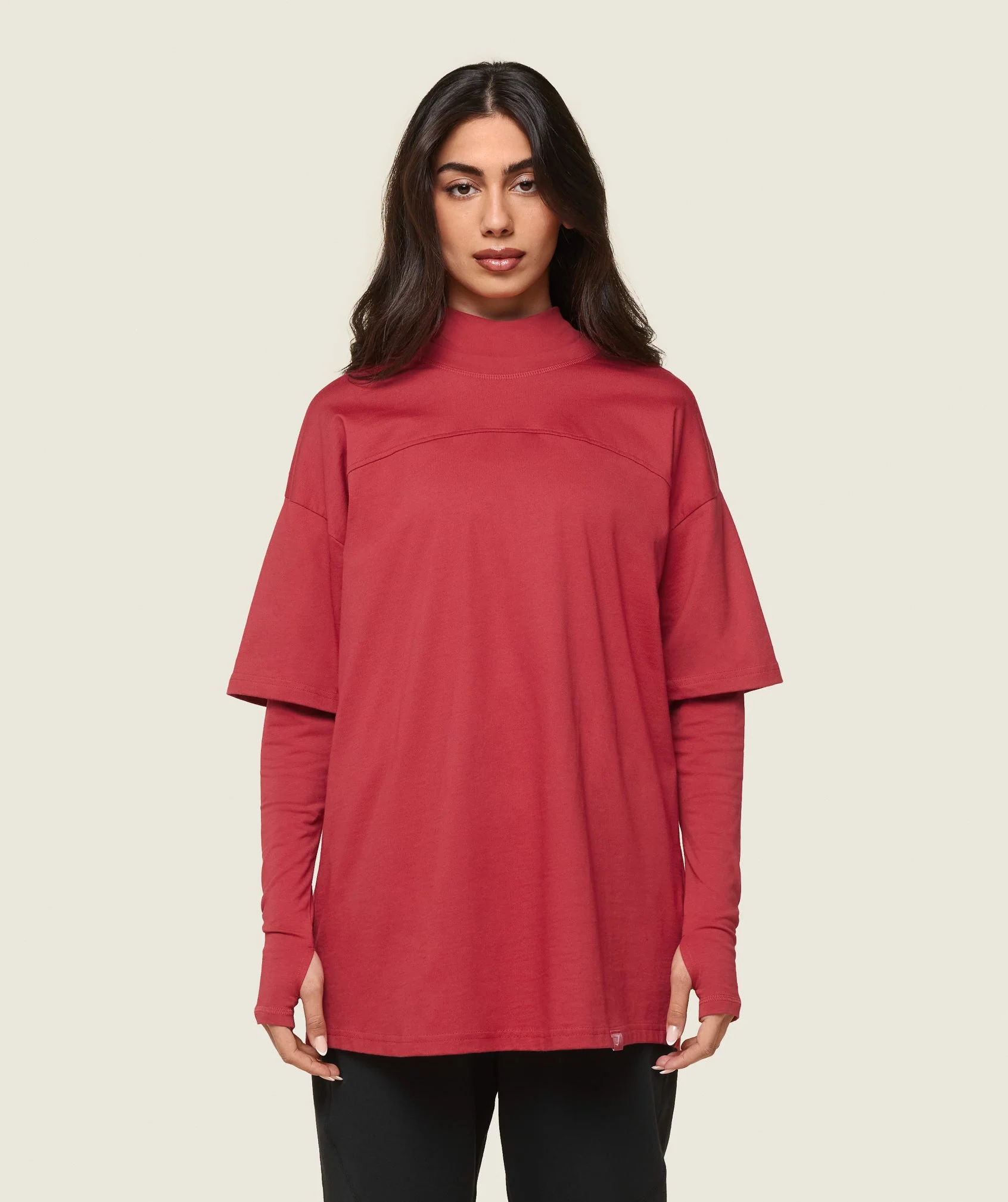 Gymshark GS x Leana Deeb Oversized T-shirt - Vivid Red
