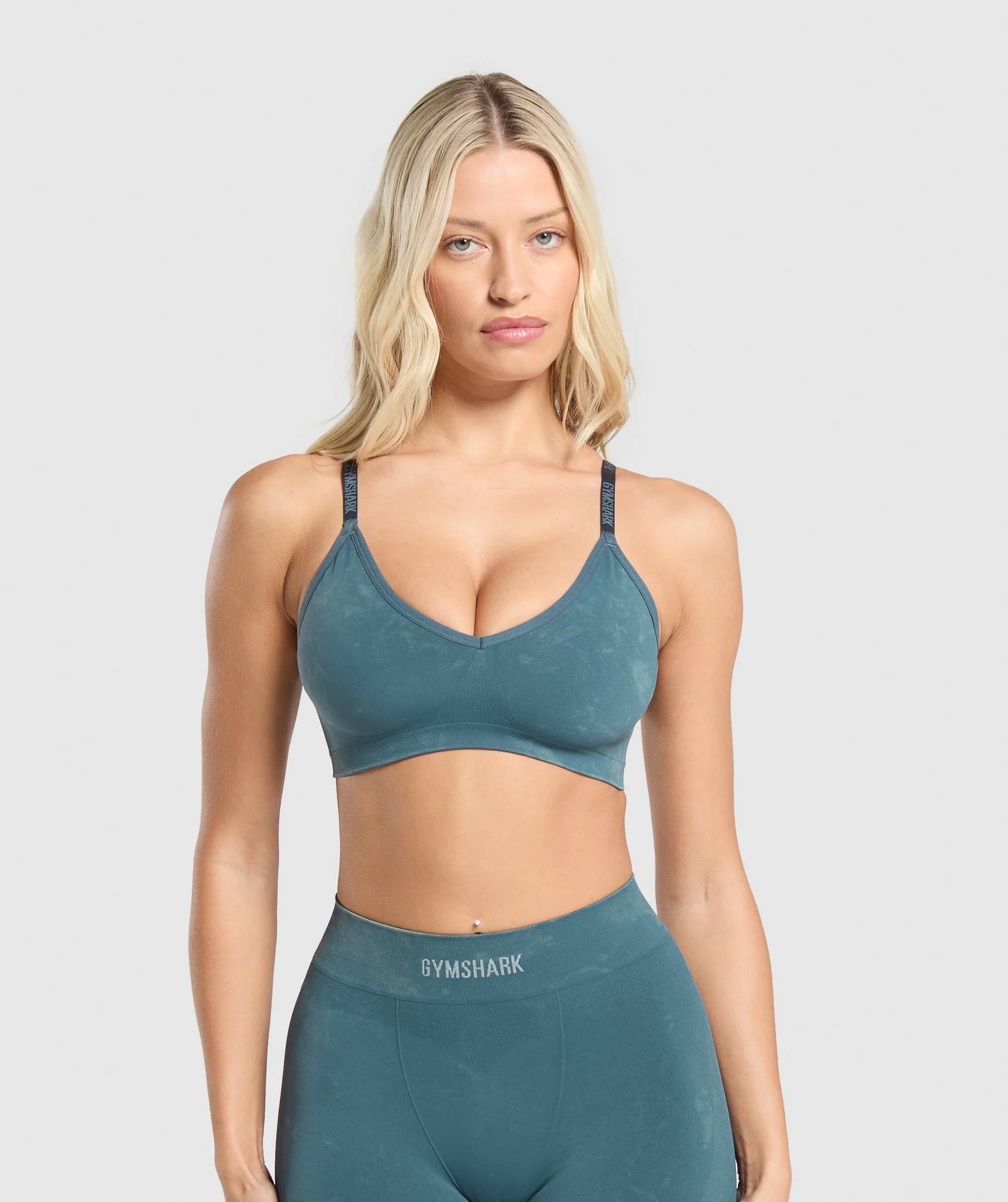Gymshark Seamless V Neck Bralette - Cargo Blue