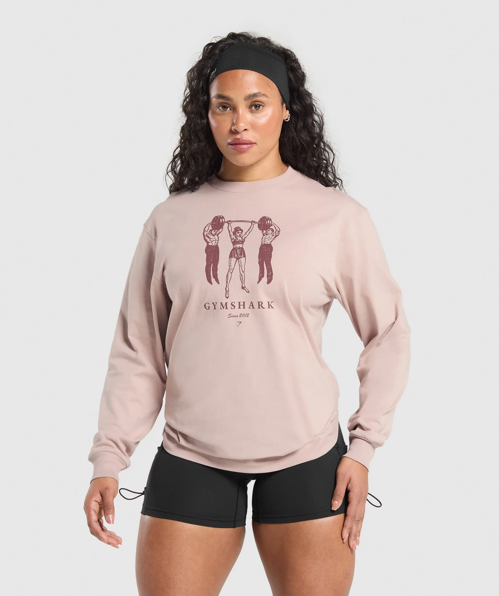 Gymshark Retro Lifting Long Sleeve T-Shirt - Muted Pink
