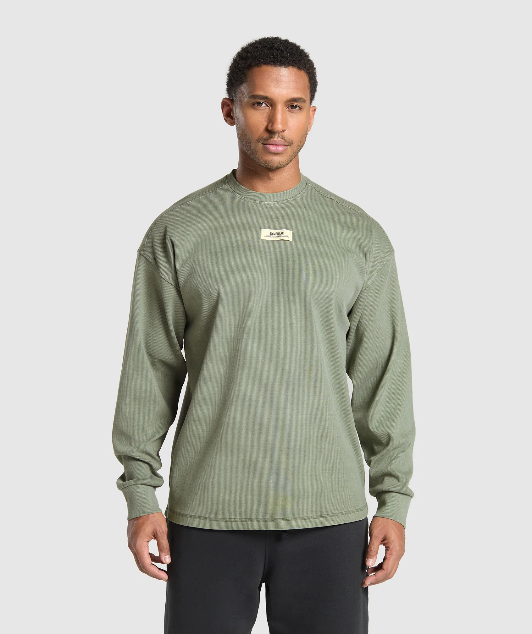 Gymshark Heavyweight Rib Crew - Unit Green