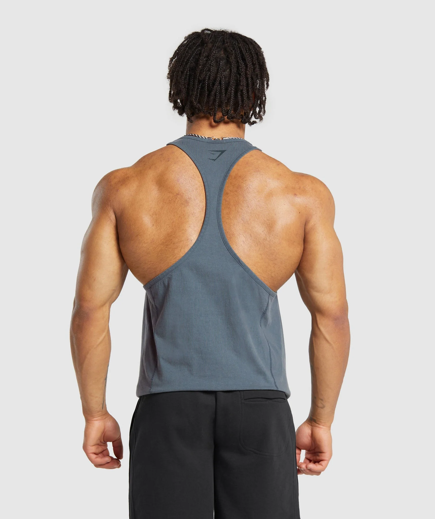 Gymshark Heritage Washed Stringer - Titanium Blue