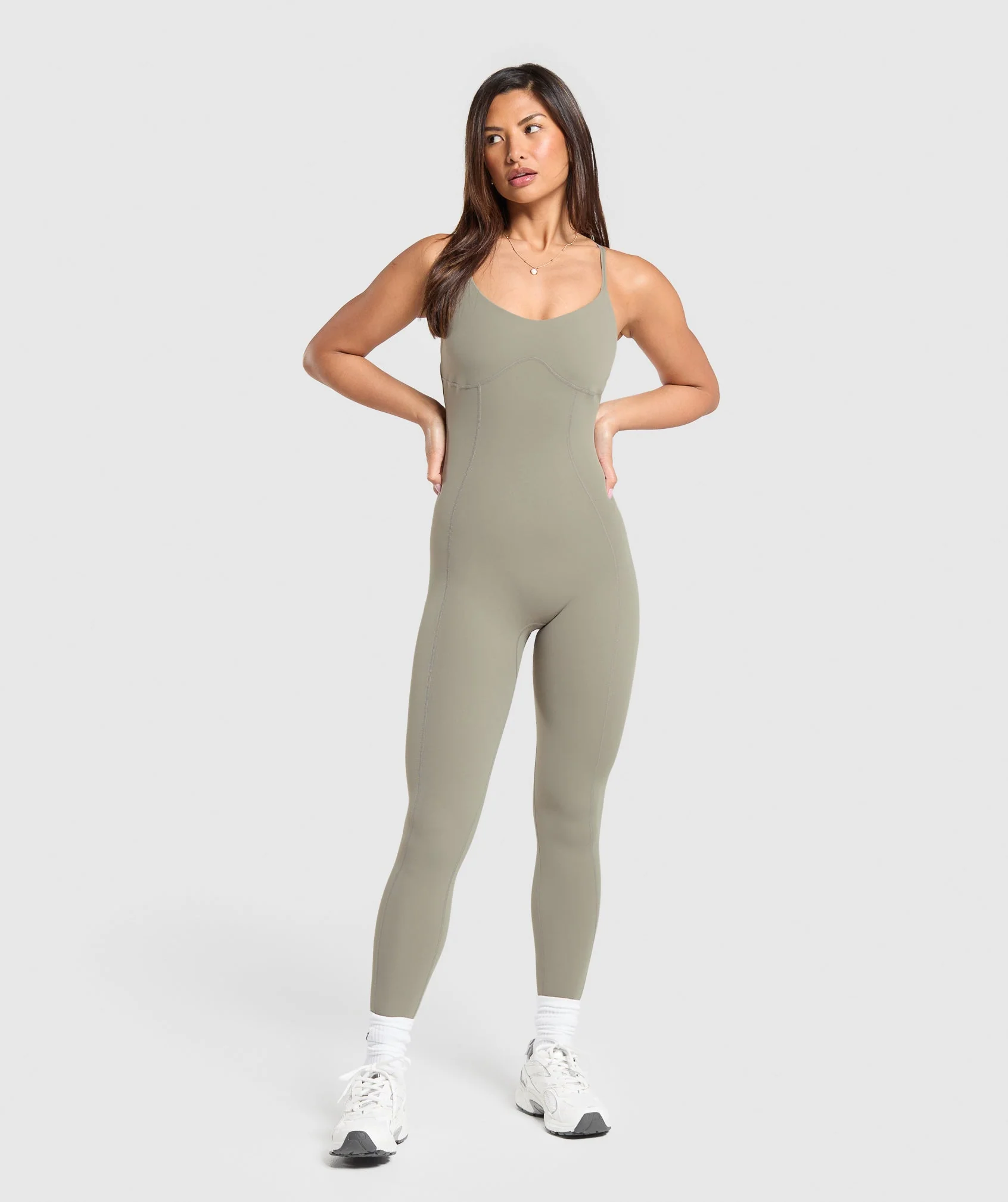 Gymshark Strappy All In One - Linen Brown